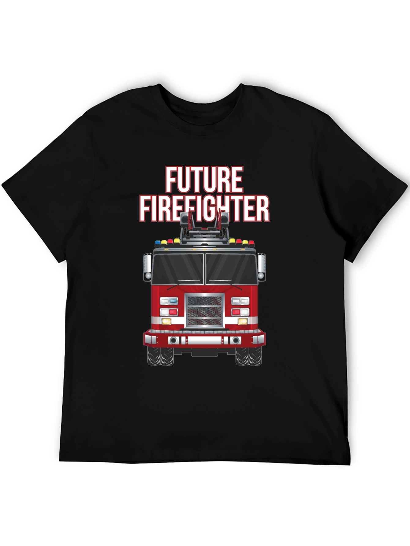 Future Firefighter Graphic Tee - Black Cotton T-Shirt