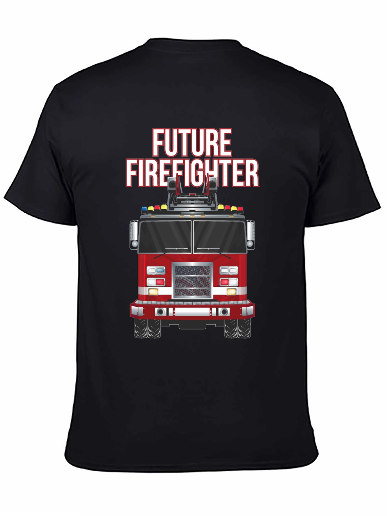 Future Firefighter Graphic Tee - Black Cotton T-Shirt