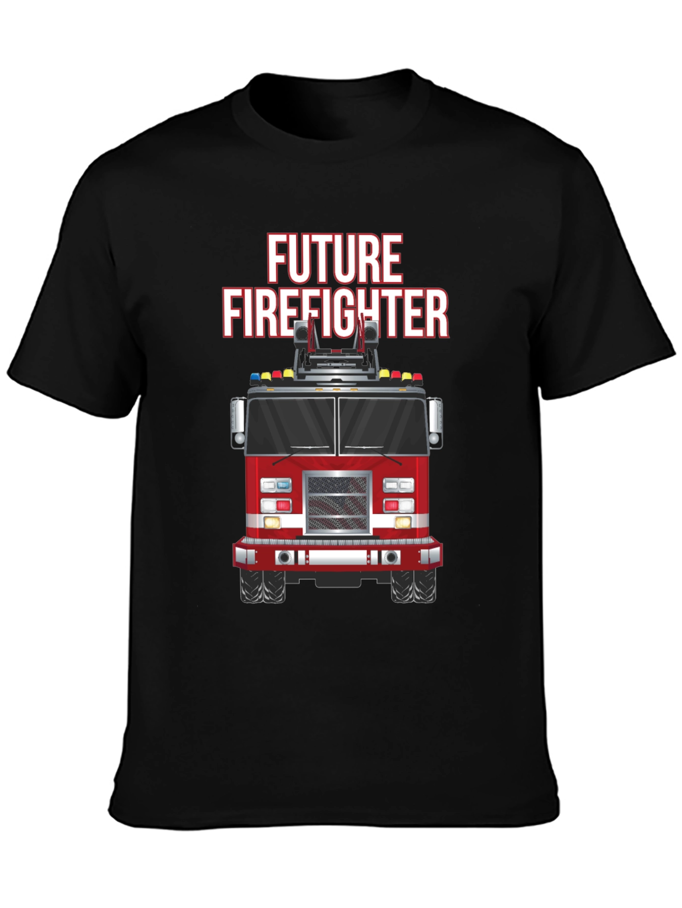 Future Firefighter Graphic Tee - Black Cotton T-Shirt
