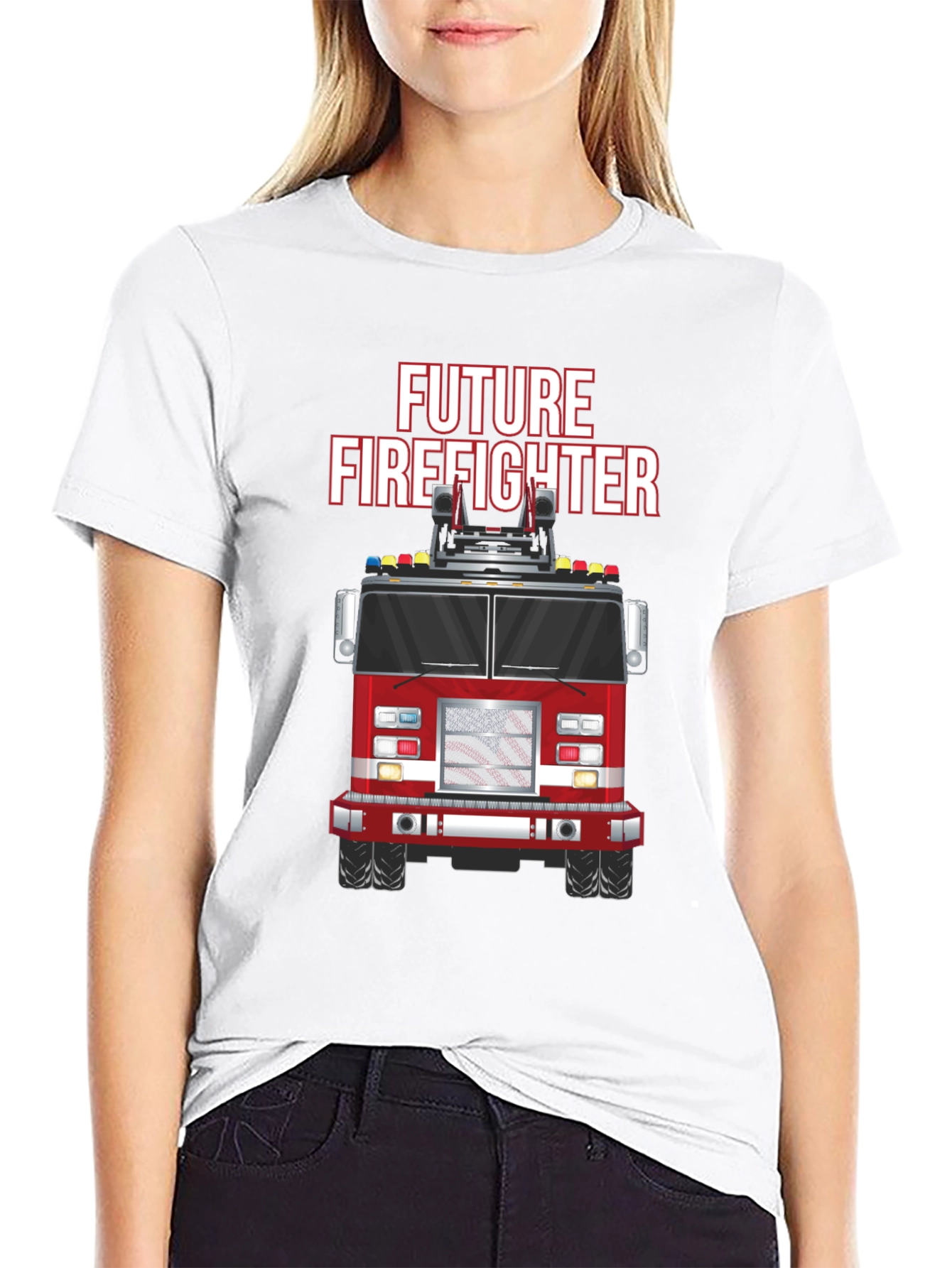 Future Firefighter Graphic Tee - Black Cotton T-Shirt
