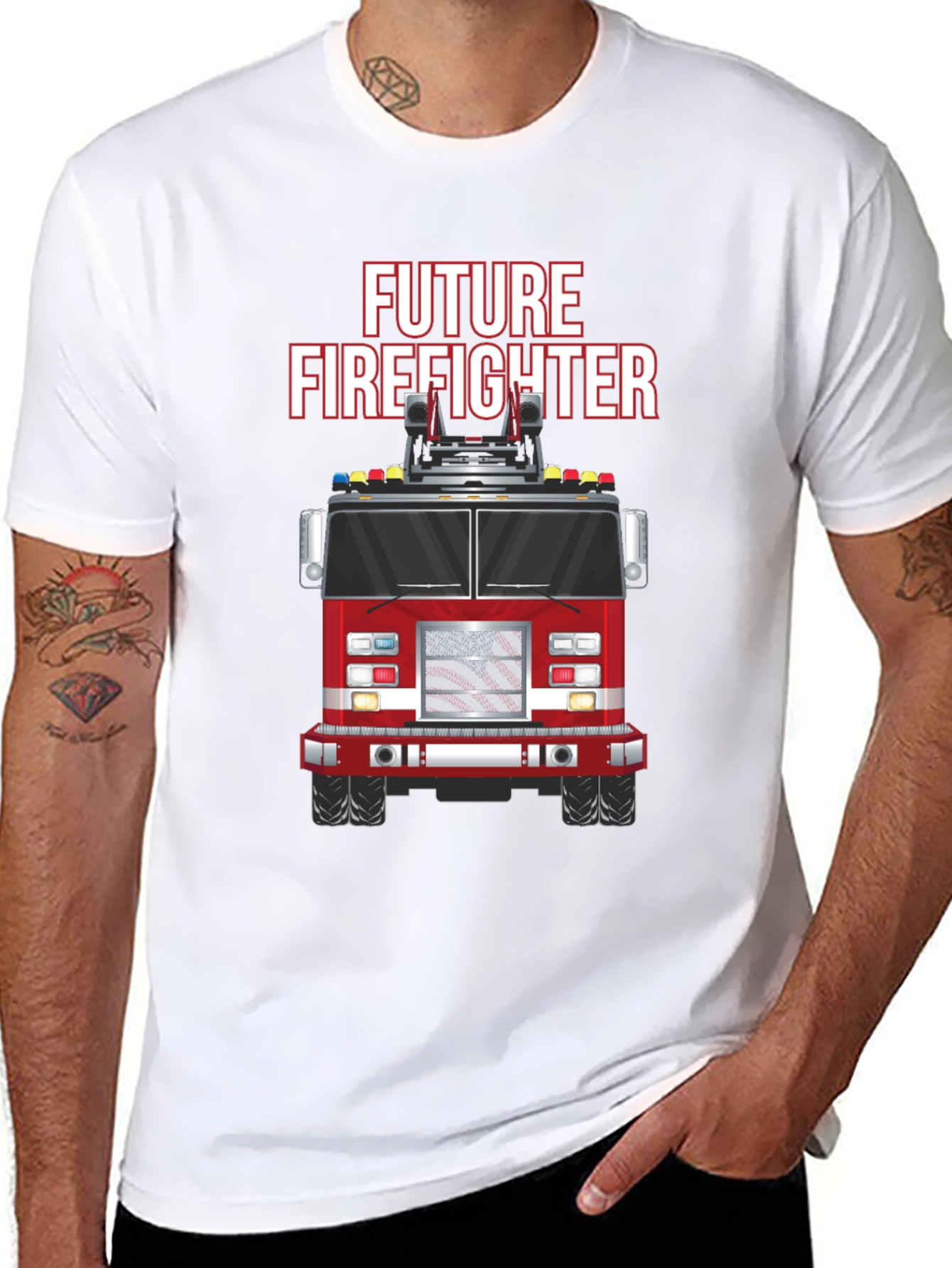 Future Firefighter Graphic Tee - Black Cotton T-Shirt