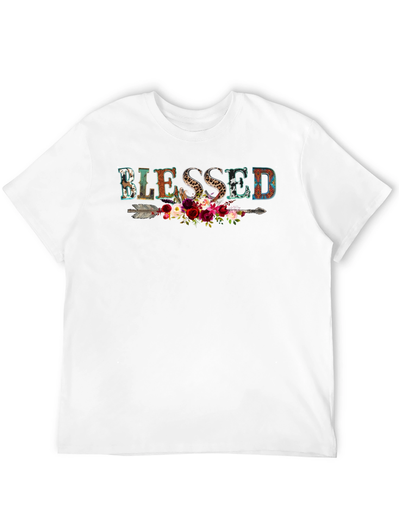 Blessed Graphic Tee - Floral Arrow Design