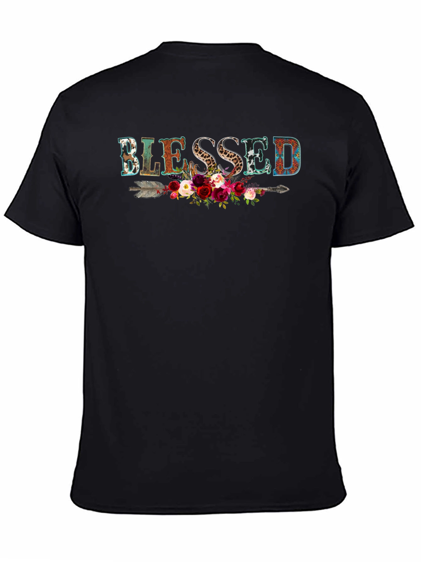 Blessed Graphic Tee - Floral Arrow Design