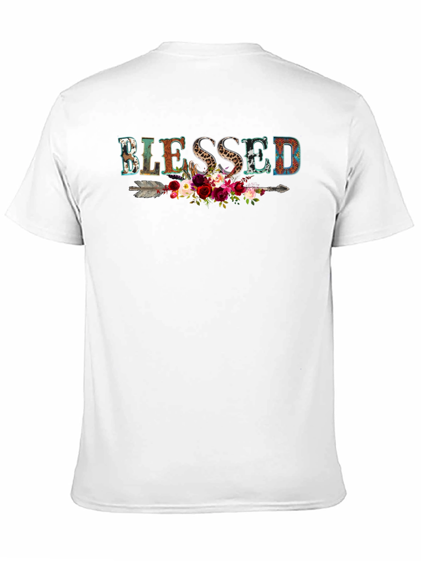 Blessed Graphic Tee - Floral Arrow Design