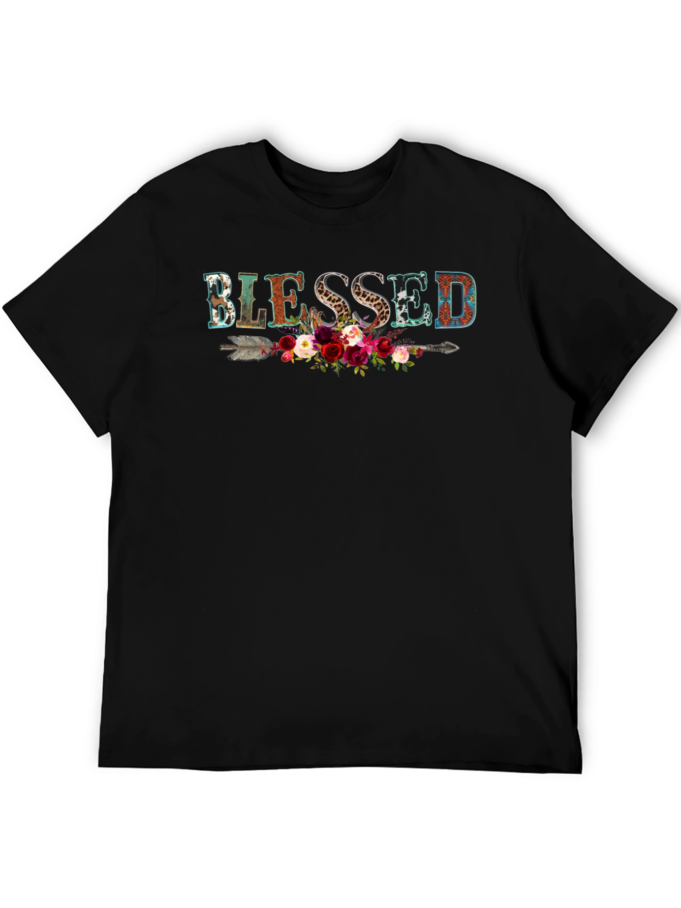 Blessed Graphic Tee - Floral Arrow Design