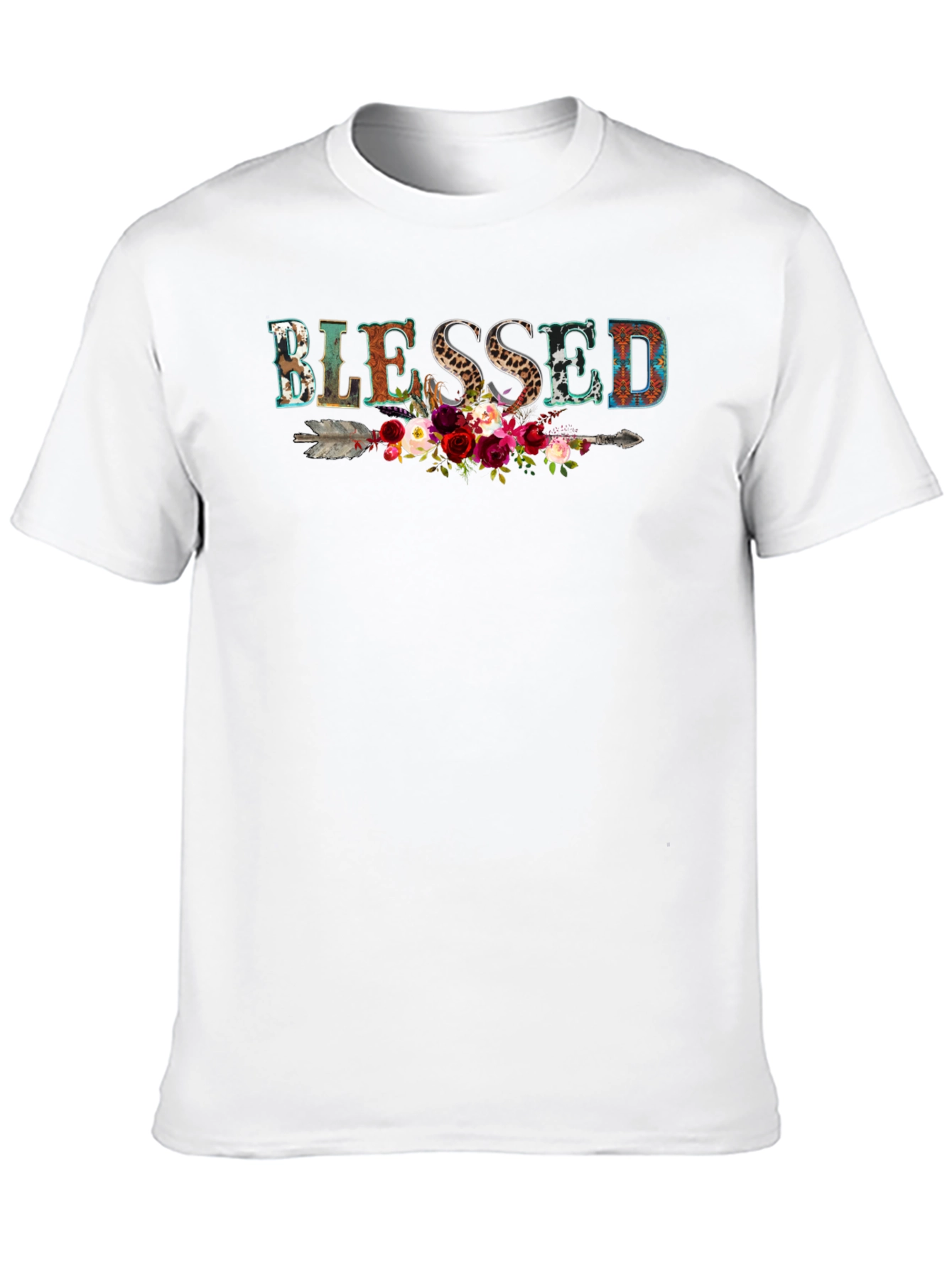 Blessed Graphic Tee - Floral Arrow Design