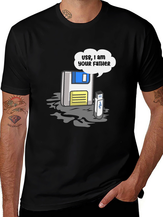 Geeky Fathers Day Floppy Disk & USB T-Shirt