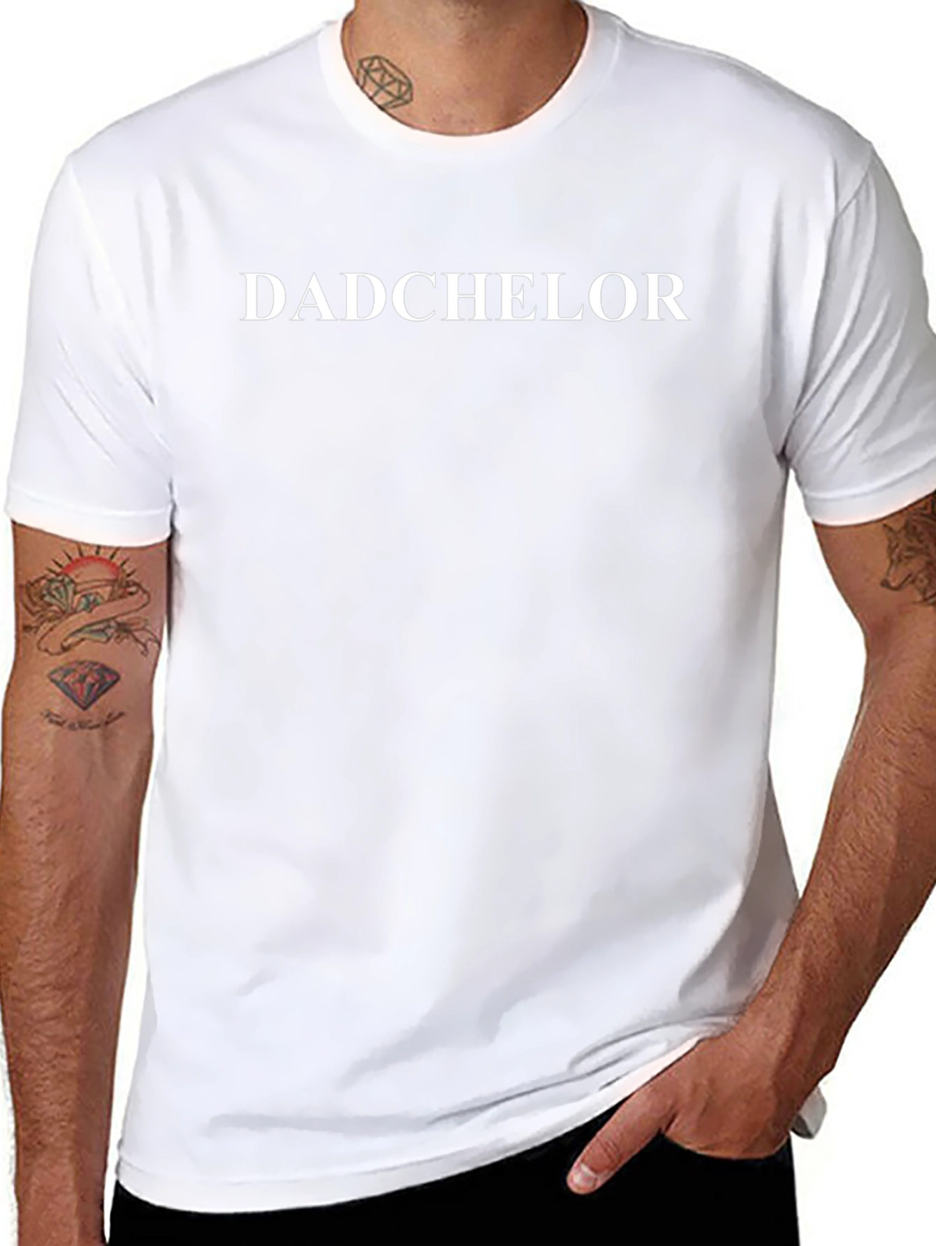 Dadchelor Graphic Tee - Black Cotton Blend