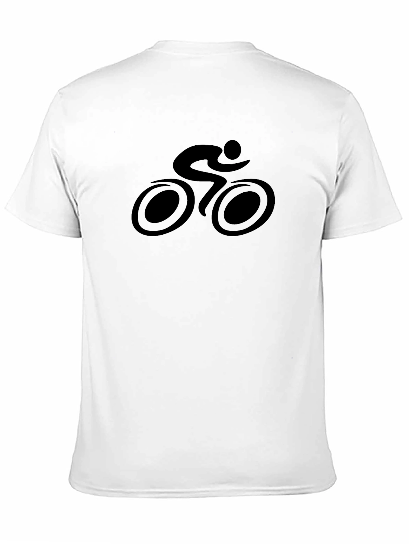 Cycling Silhouette Tee - Black Cotton Rider Shirt