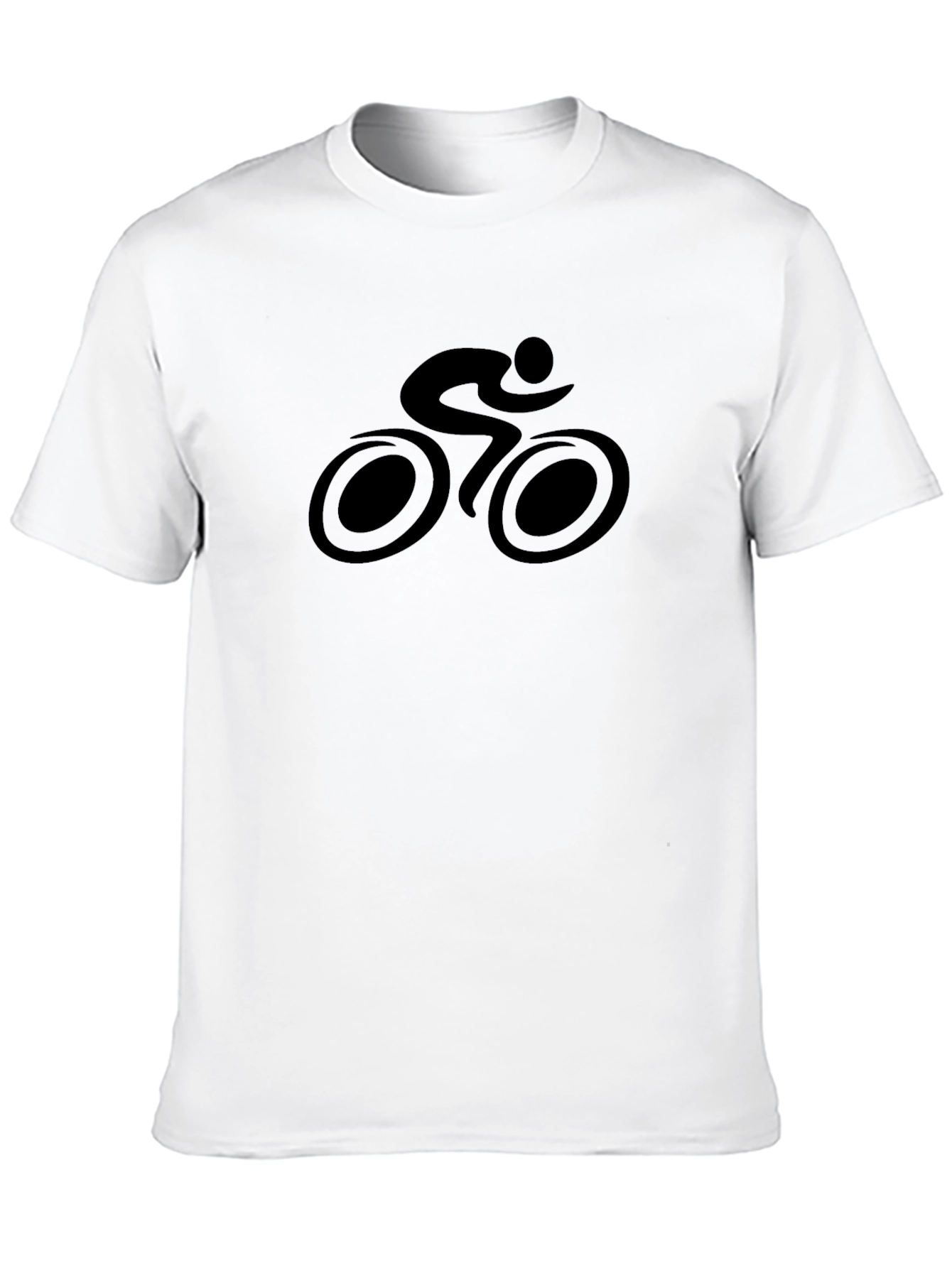 Cycling Silhouette Tee - Black Cotton Rider Shirt