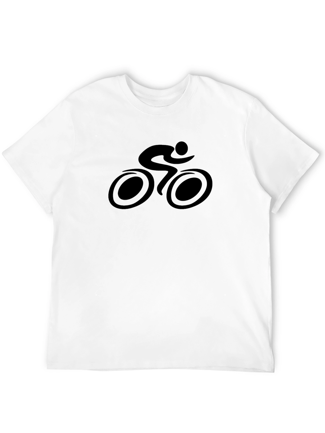 Cycling Silhouette Tee - Black Cotton Rider Shirt