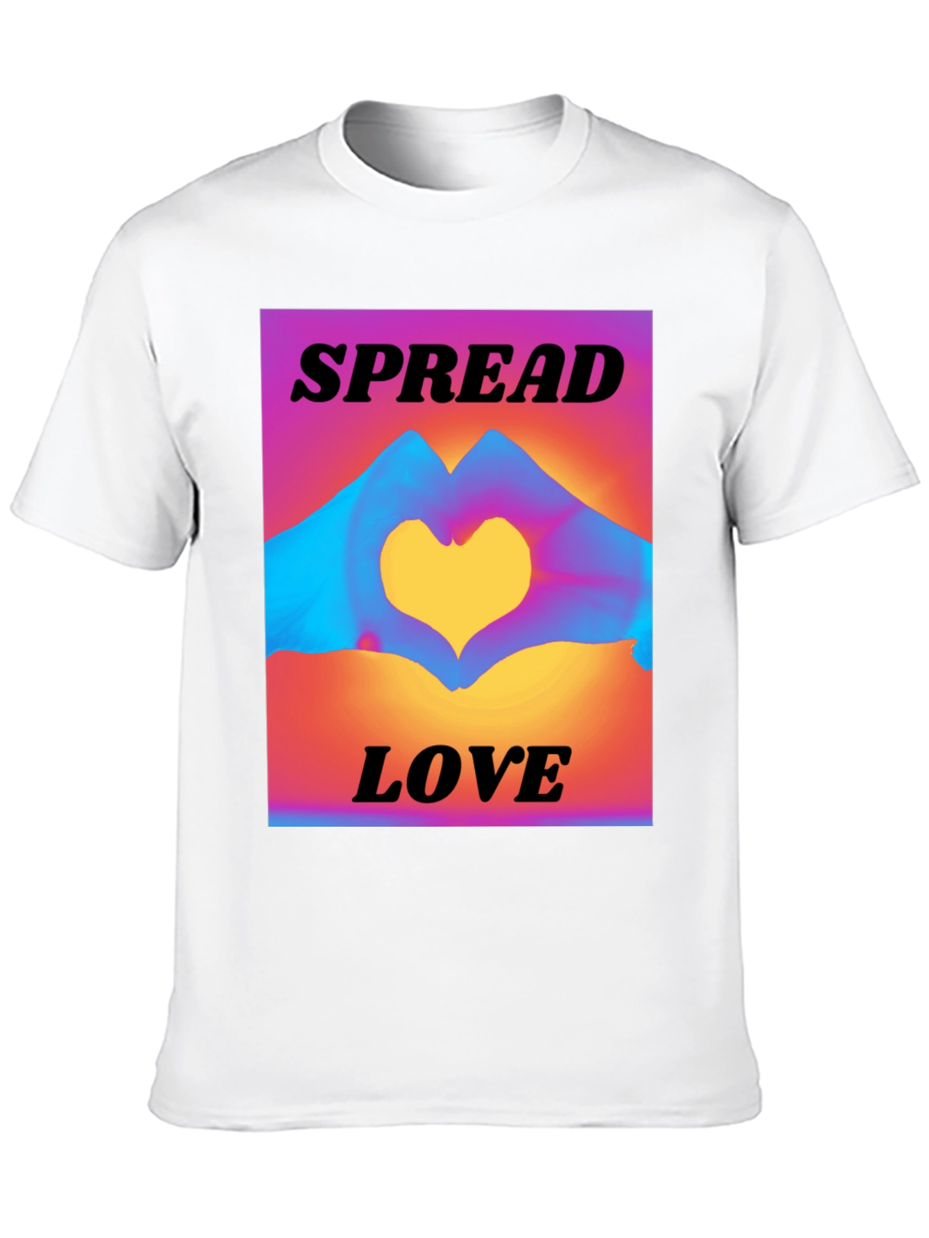 Spread Love T-Shirt: Heart Hands Graphic
