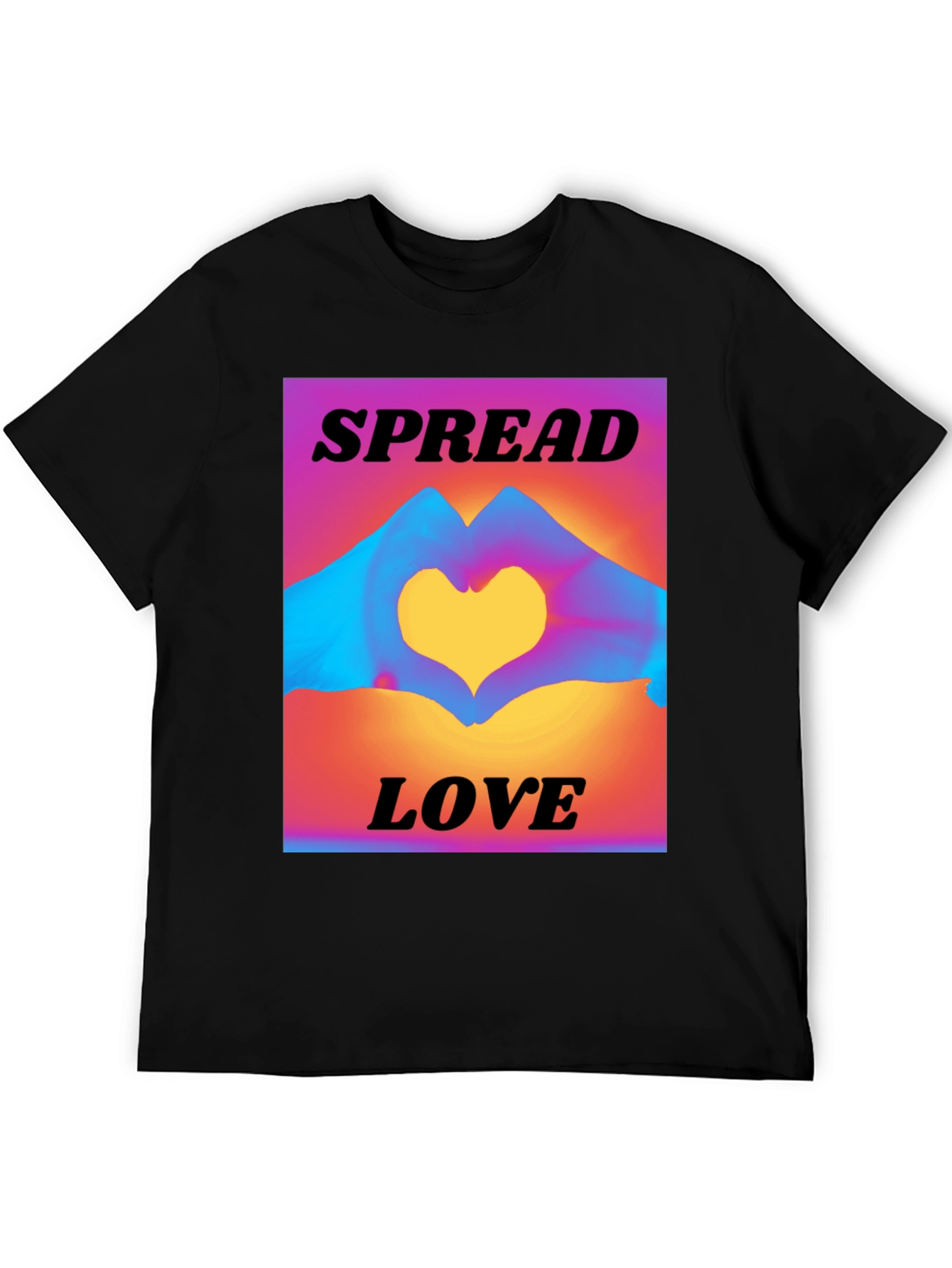 Spread Love T-Shirt: Heart Hands Graphic