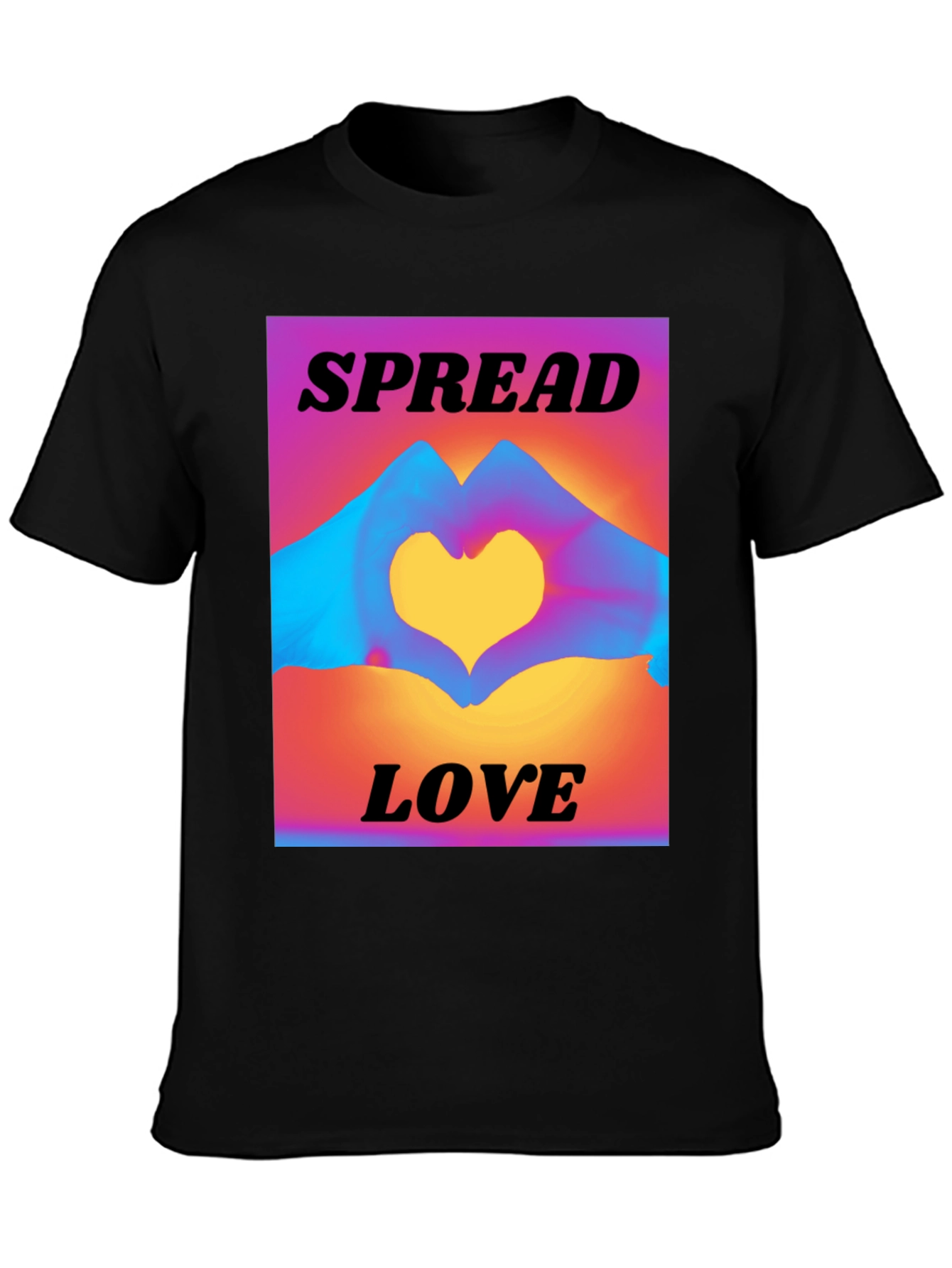 Spread Love T-Shirt: Heart Hands Graphic