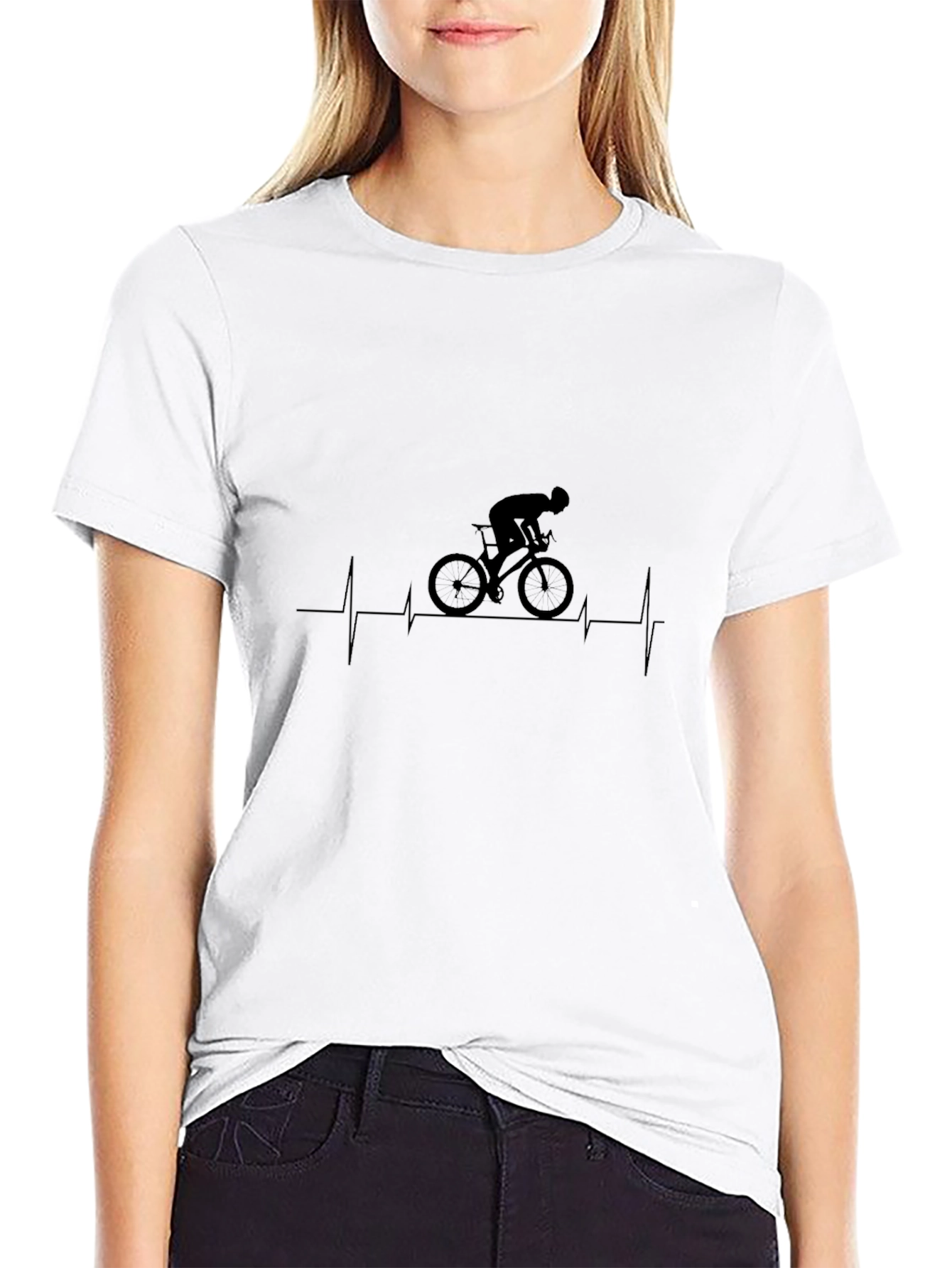 Cyclist Heartbeat Graphic Tee - Black