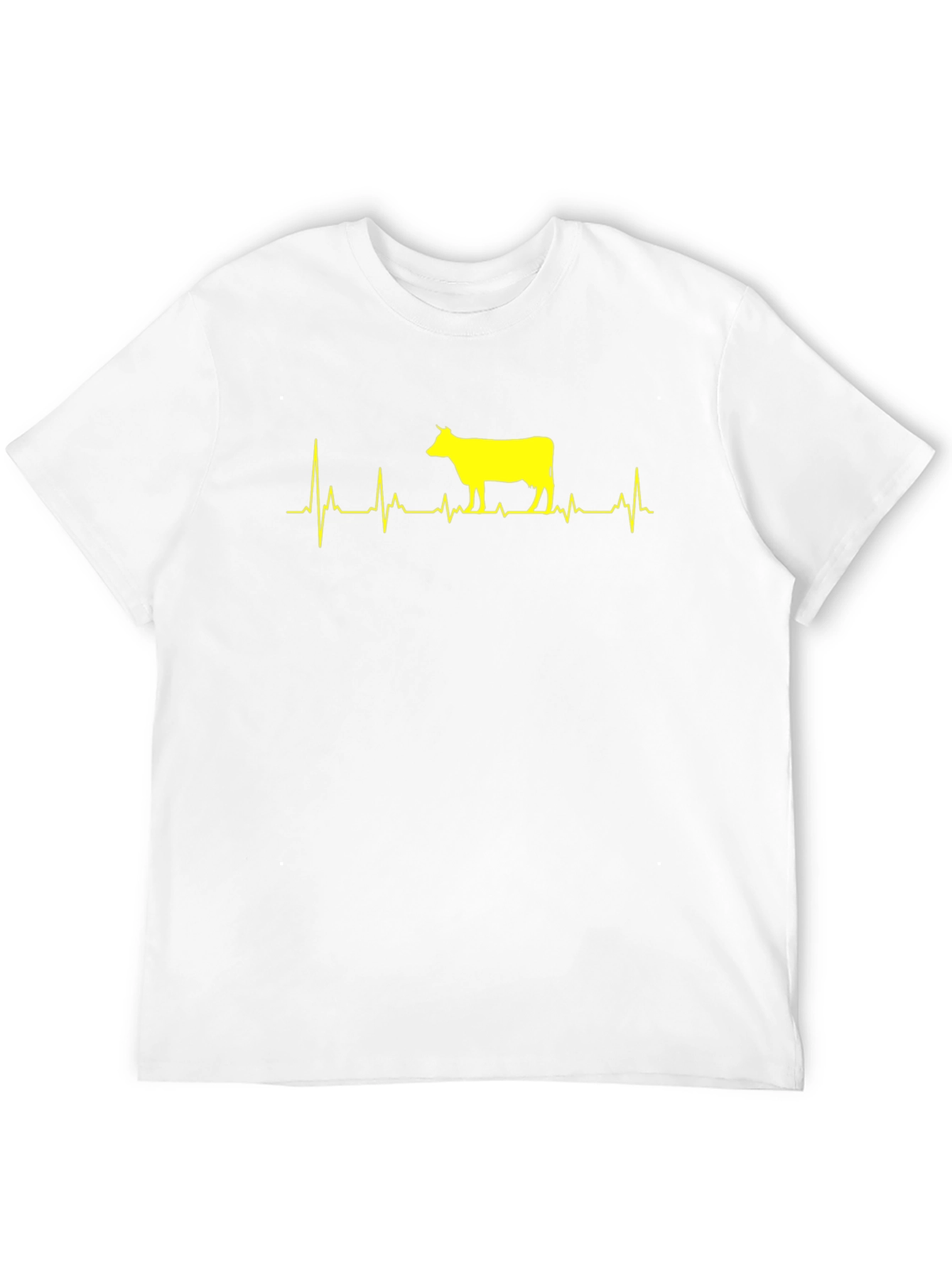Cow Heartbeat T-Shirt - Mens Black Graphic Tee