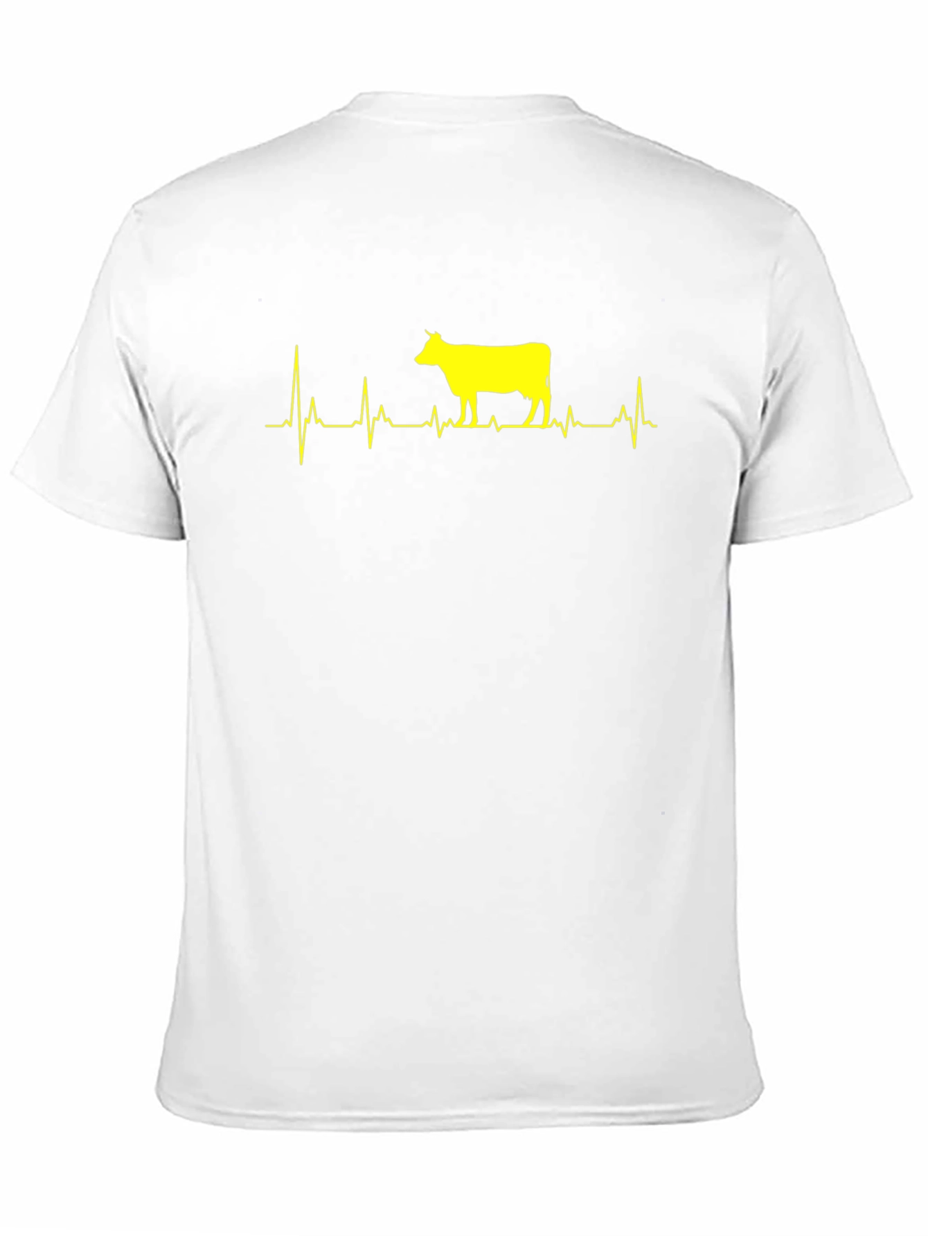 Cow Heartbeat T-Shirt - Mens Black Graphic Tee