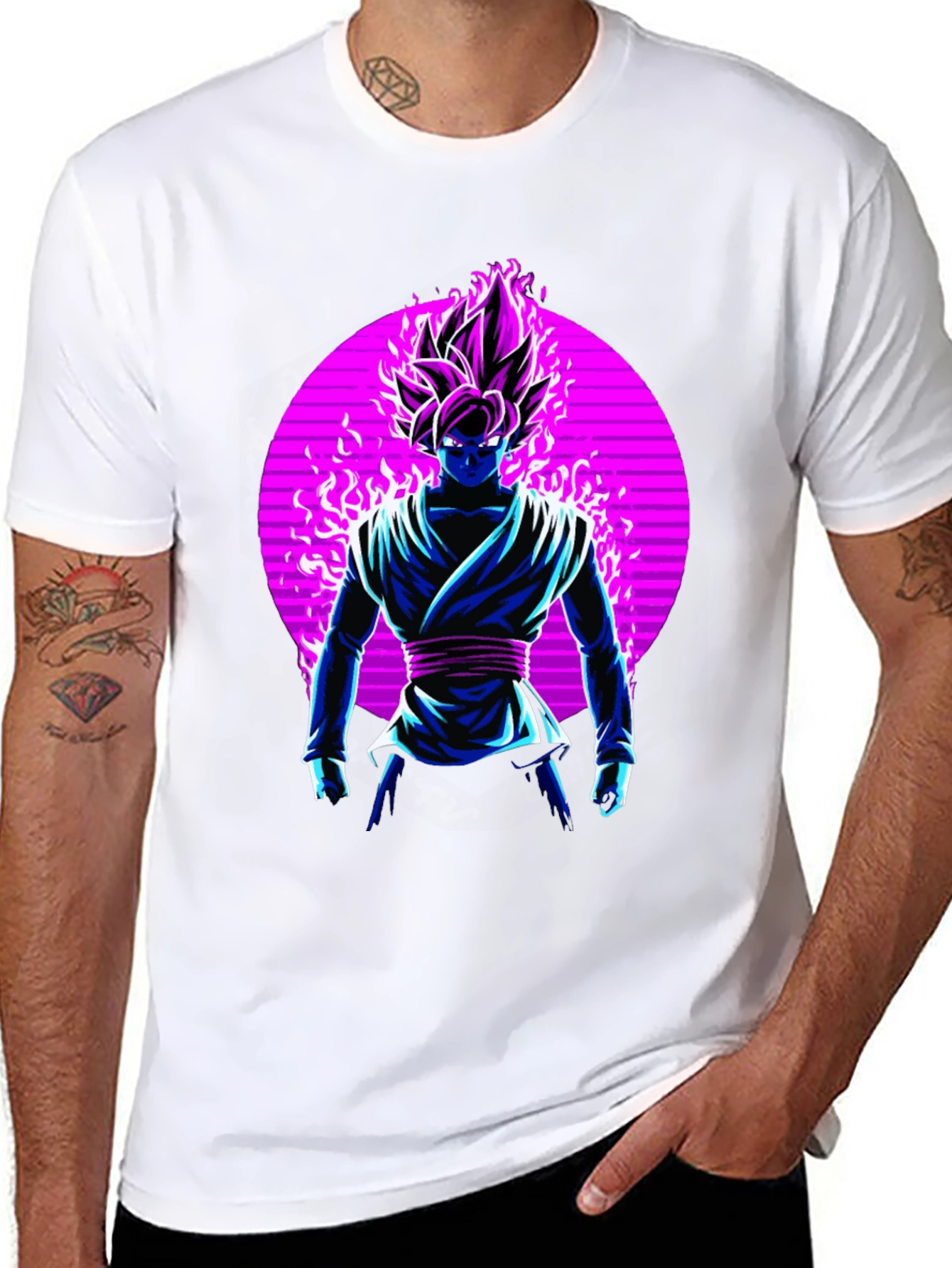 Anime Character Graphic Print Black T-Shirt