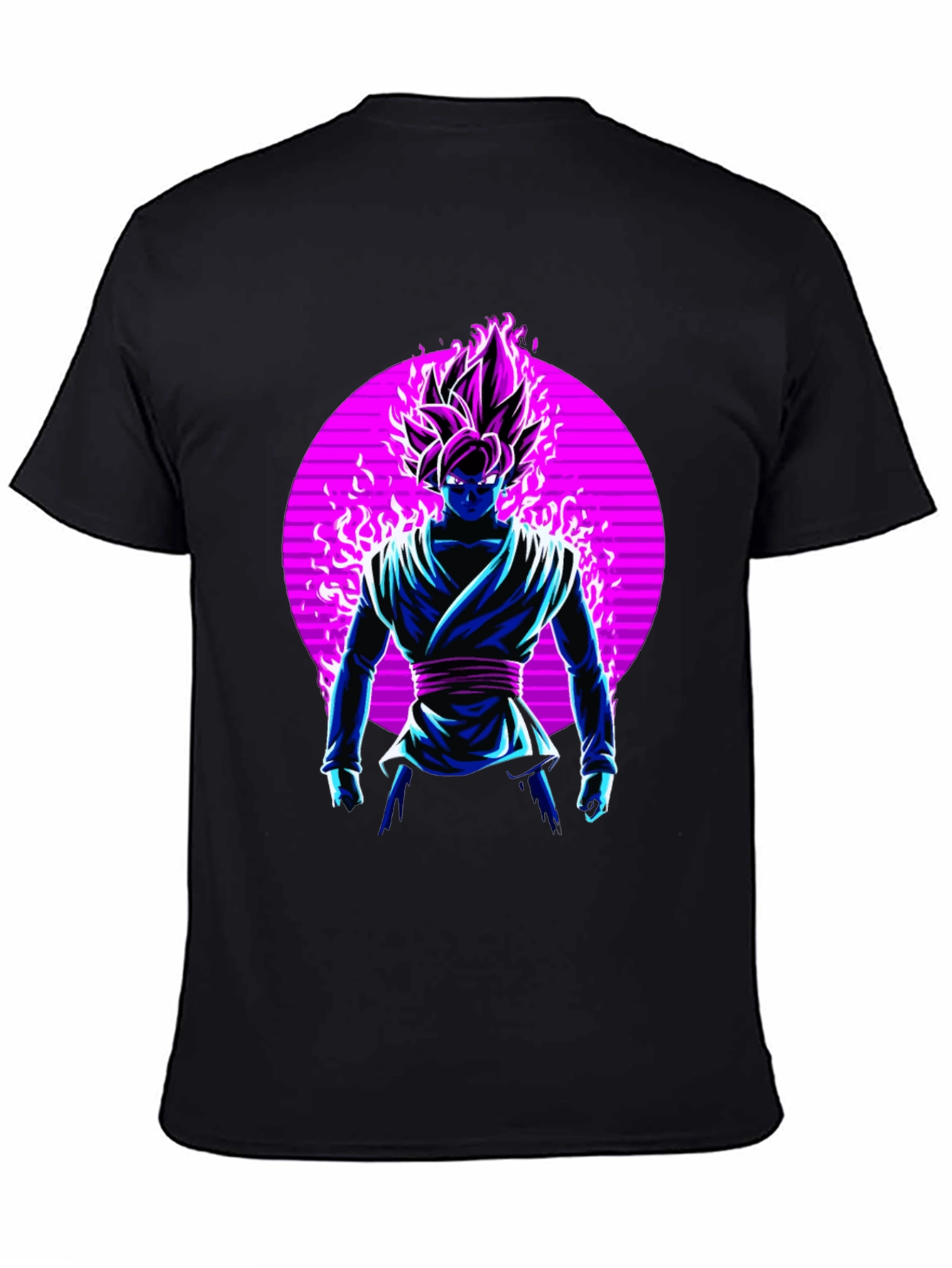 Anime Character Graphic Print Black T-Shirt