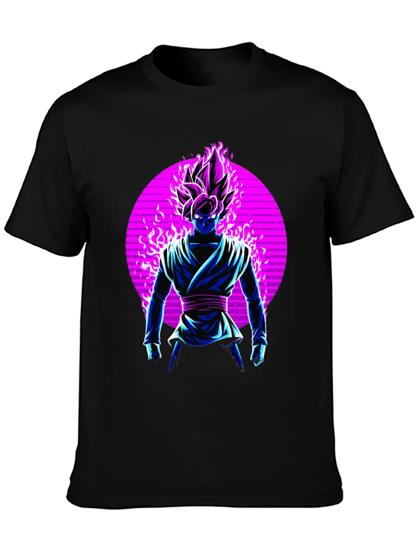 Anime Character Graphic Print Black T-Shirt