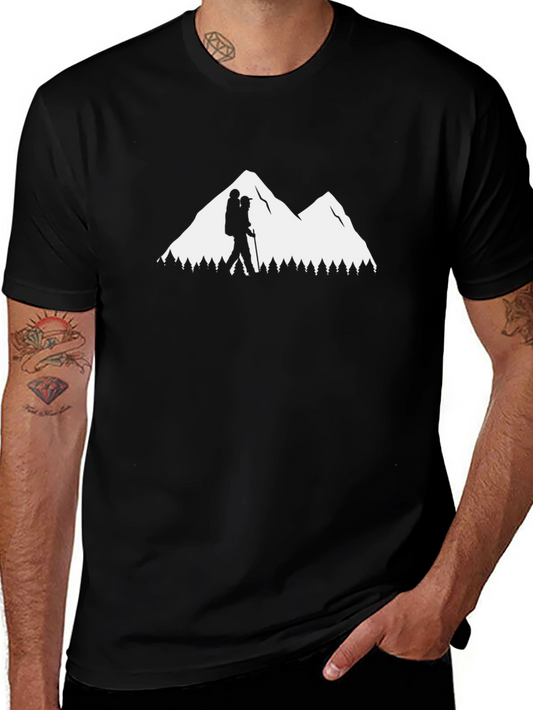 Hiking Adventure Tee - Mountain Silhouette Design
