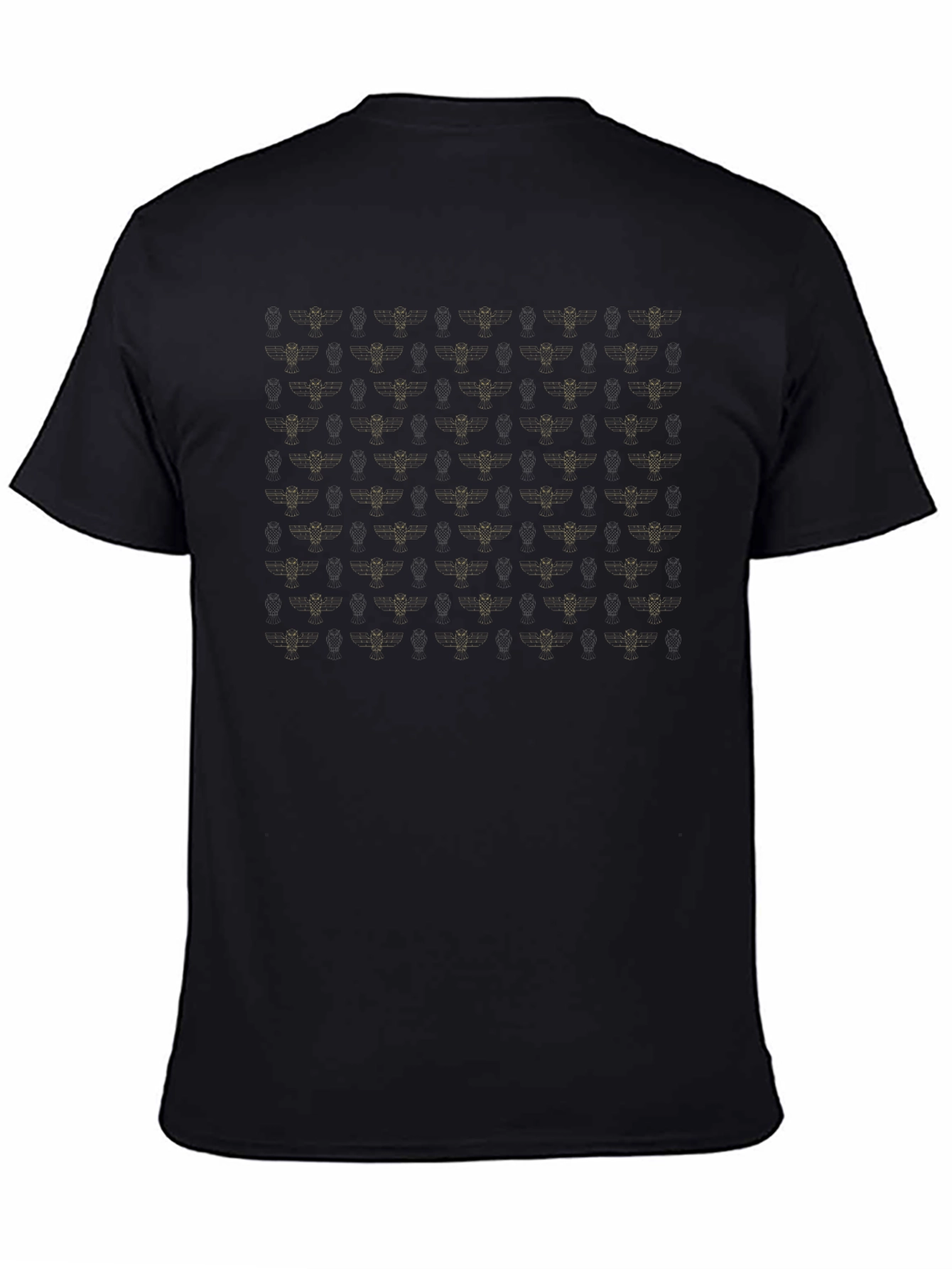 Black T-Shirt with Abstract Bee Pattern