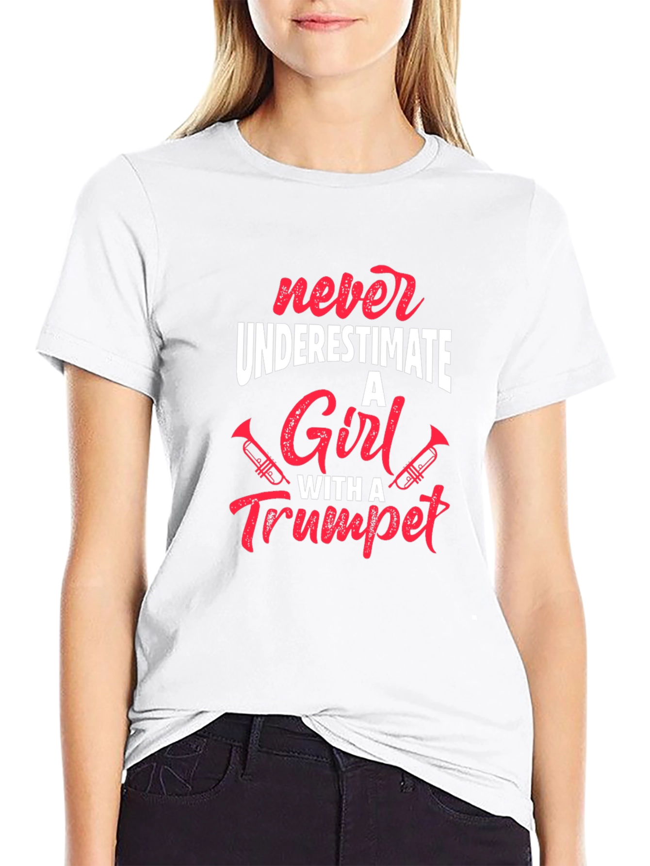 Never Underestimate a Girl With a Trumpet T-Shirt