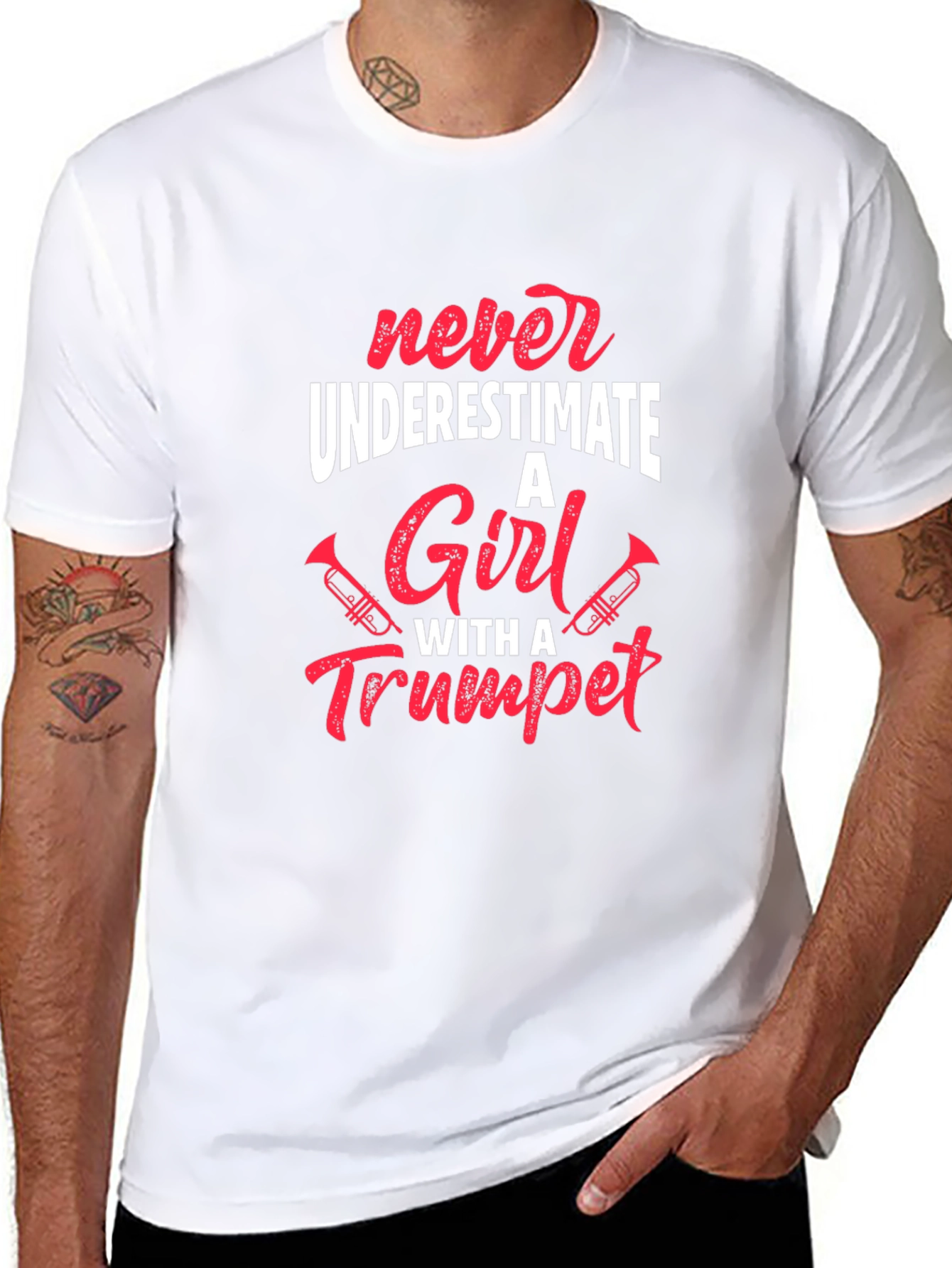 Never Underestimate a Girl With a Trumpet T-Shirt