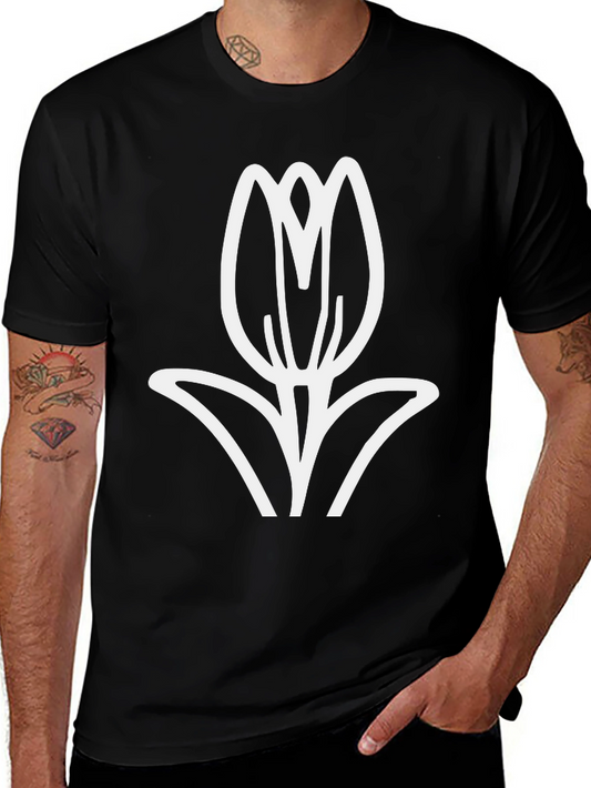 Black Tulip Graphic Tee - Stylish & Comfortable
