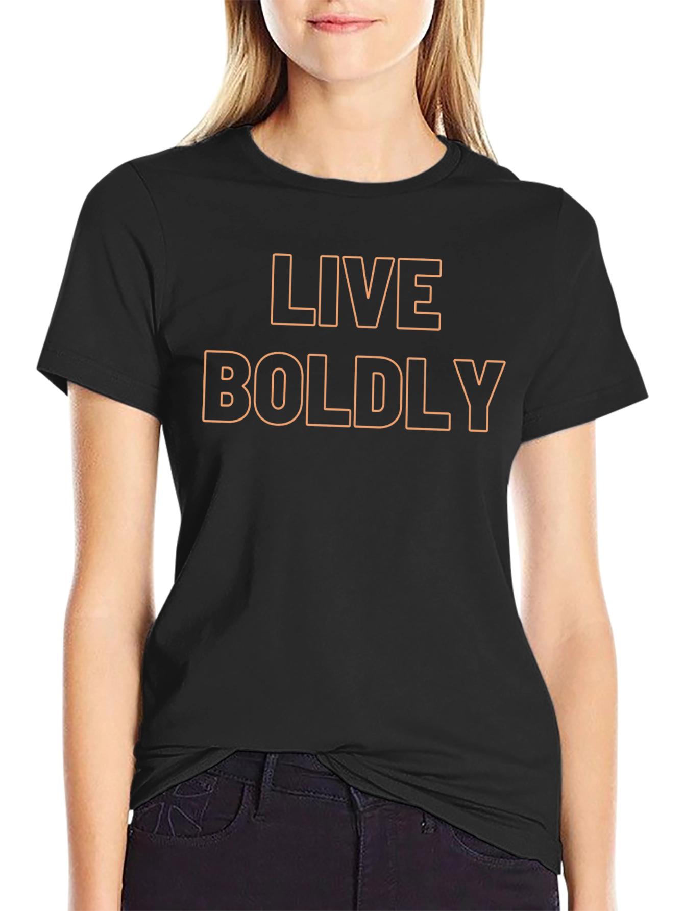 Live Boldly Black Graphic Tee - Modern Style