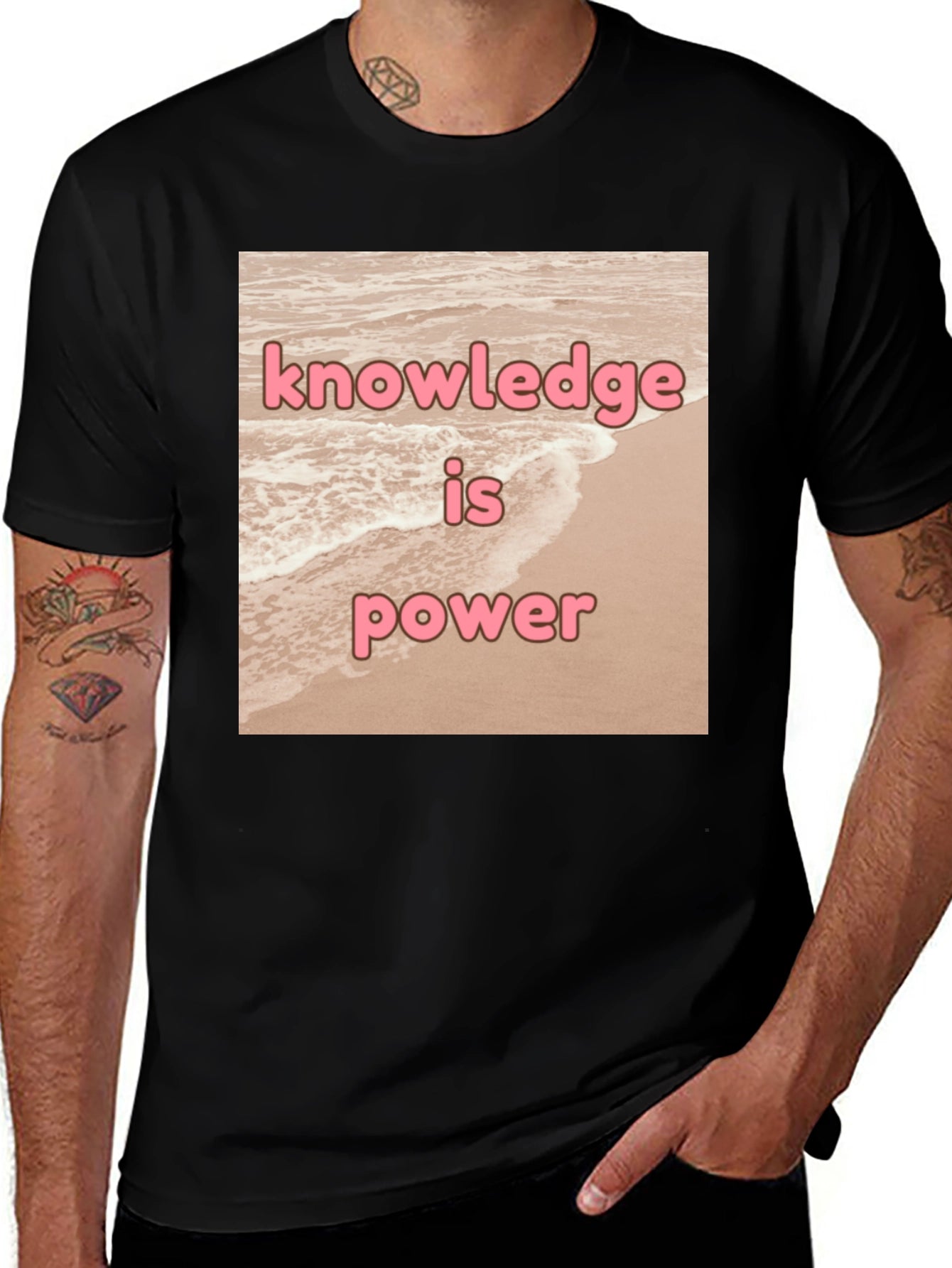Knowledge is Power Black T-Shirt
