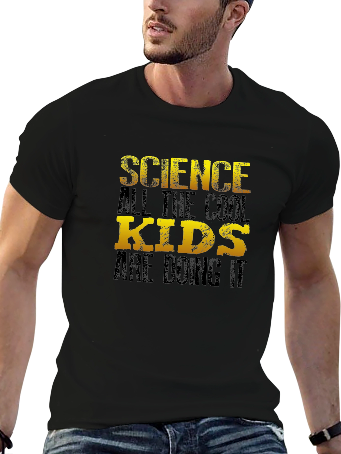 Science Cool Kids T-Shirt - Black Cotton Blend