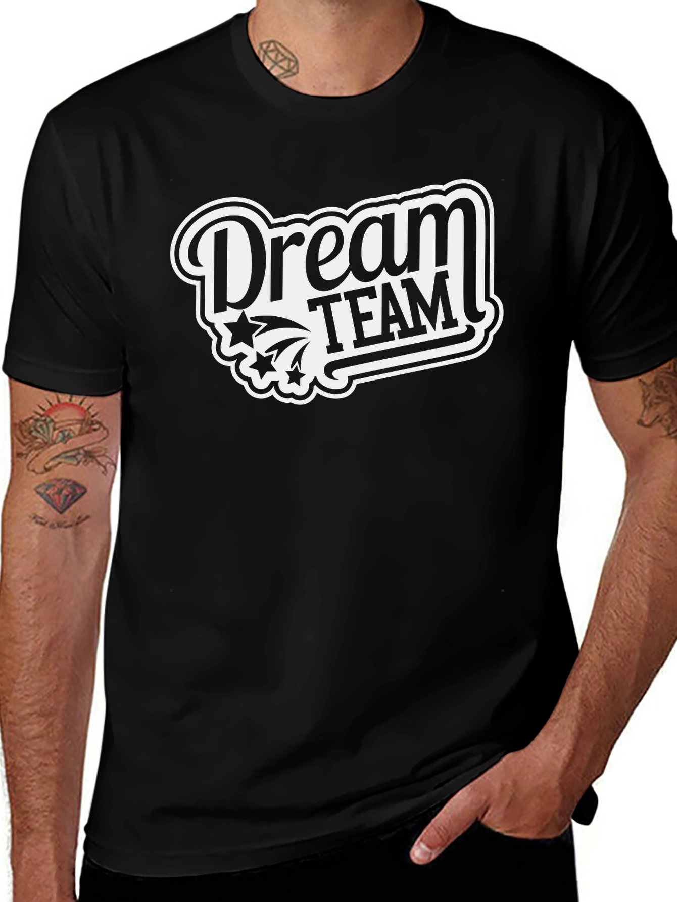 Dream Team Graphic Tee - Black Casual T-Shirt