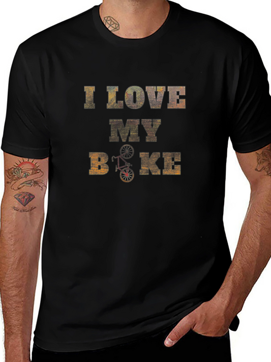 I Love My Bike Graphic Tee - Black Casual T-Shirt