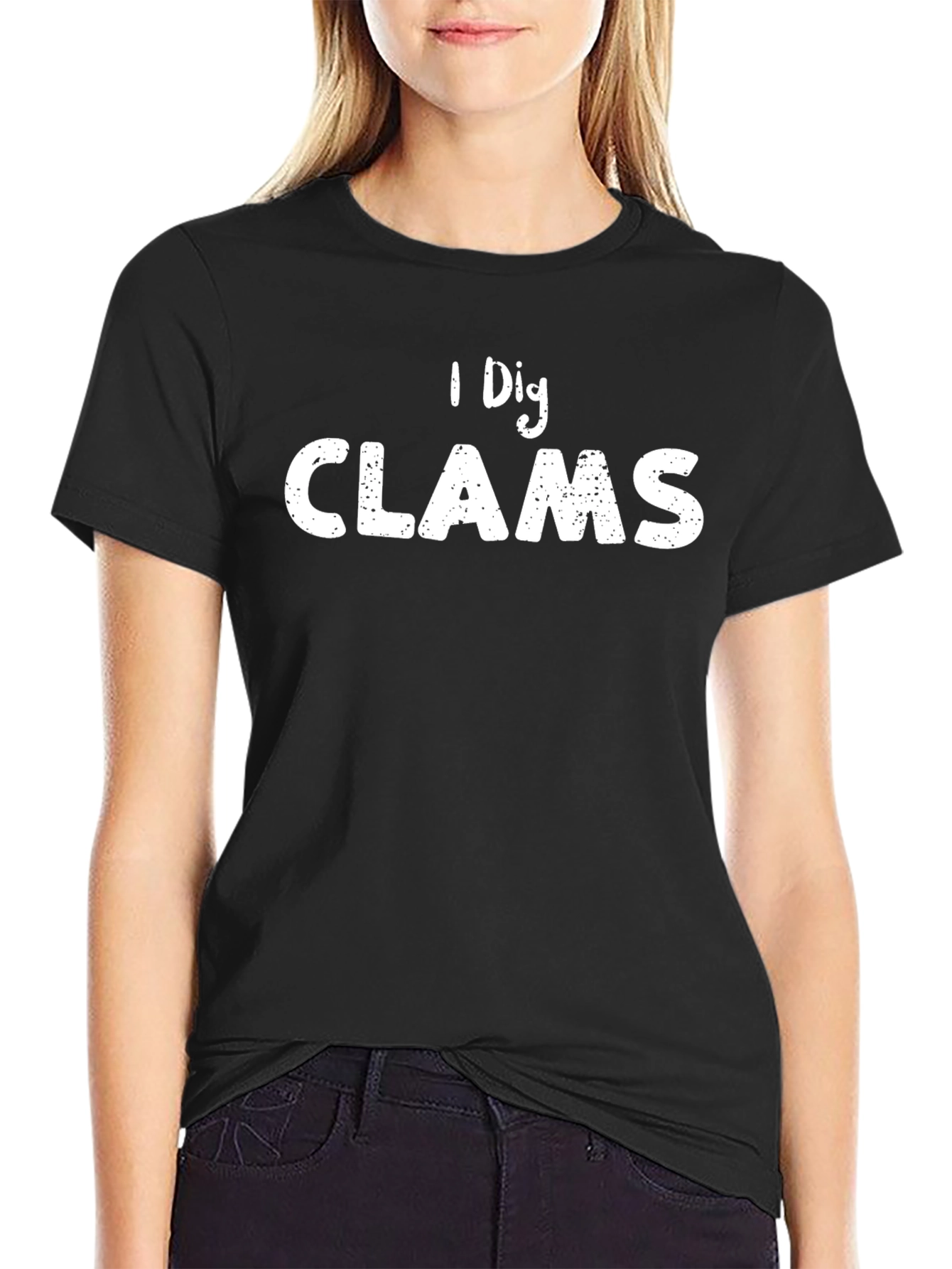 I Dig Clams Black Graphic Tee