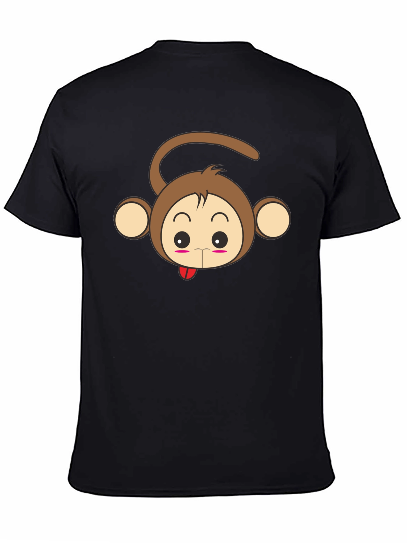Cute Monkey Graphic Tee - Unisex Black T-Shirt