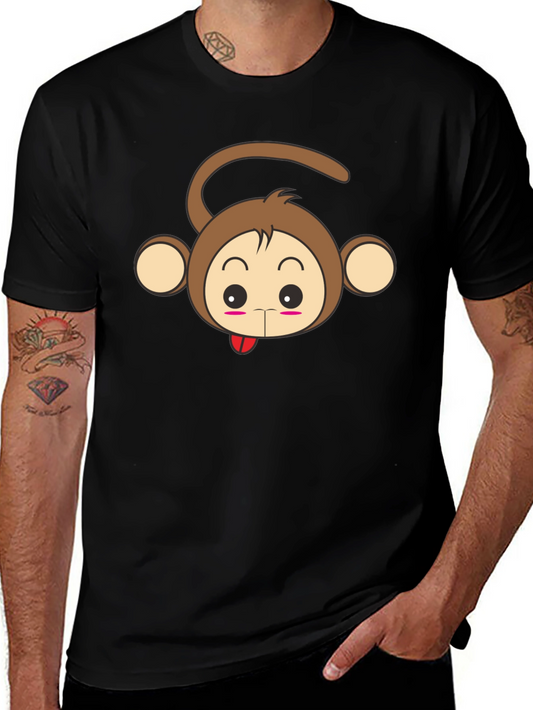 Cute Monkey Graphic Tee - Unisex Black T-Shirt