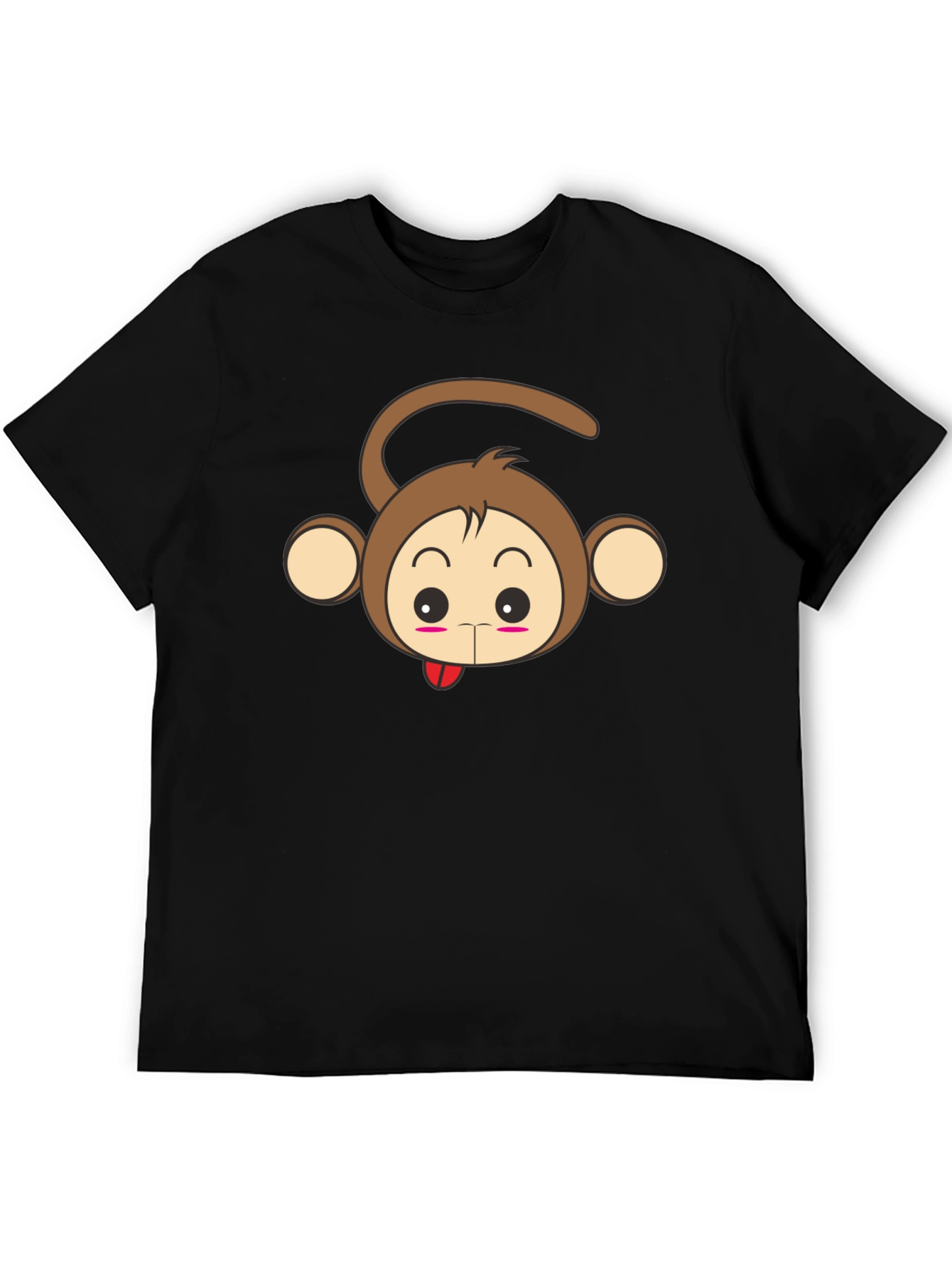 Cute Monkey Graphic Tee - Unisex Black T-Shirt