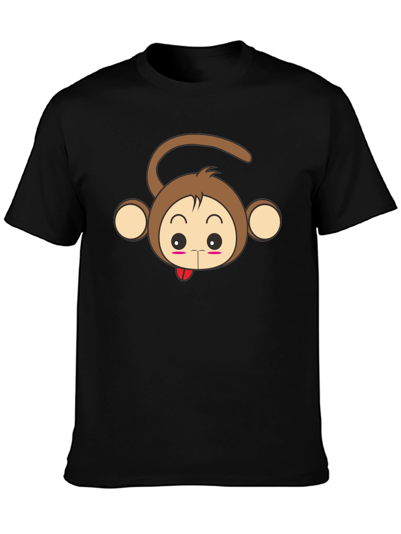 Cute Monkey Graphic Tee - Unisex Black T-Shirt