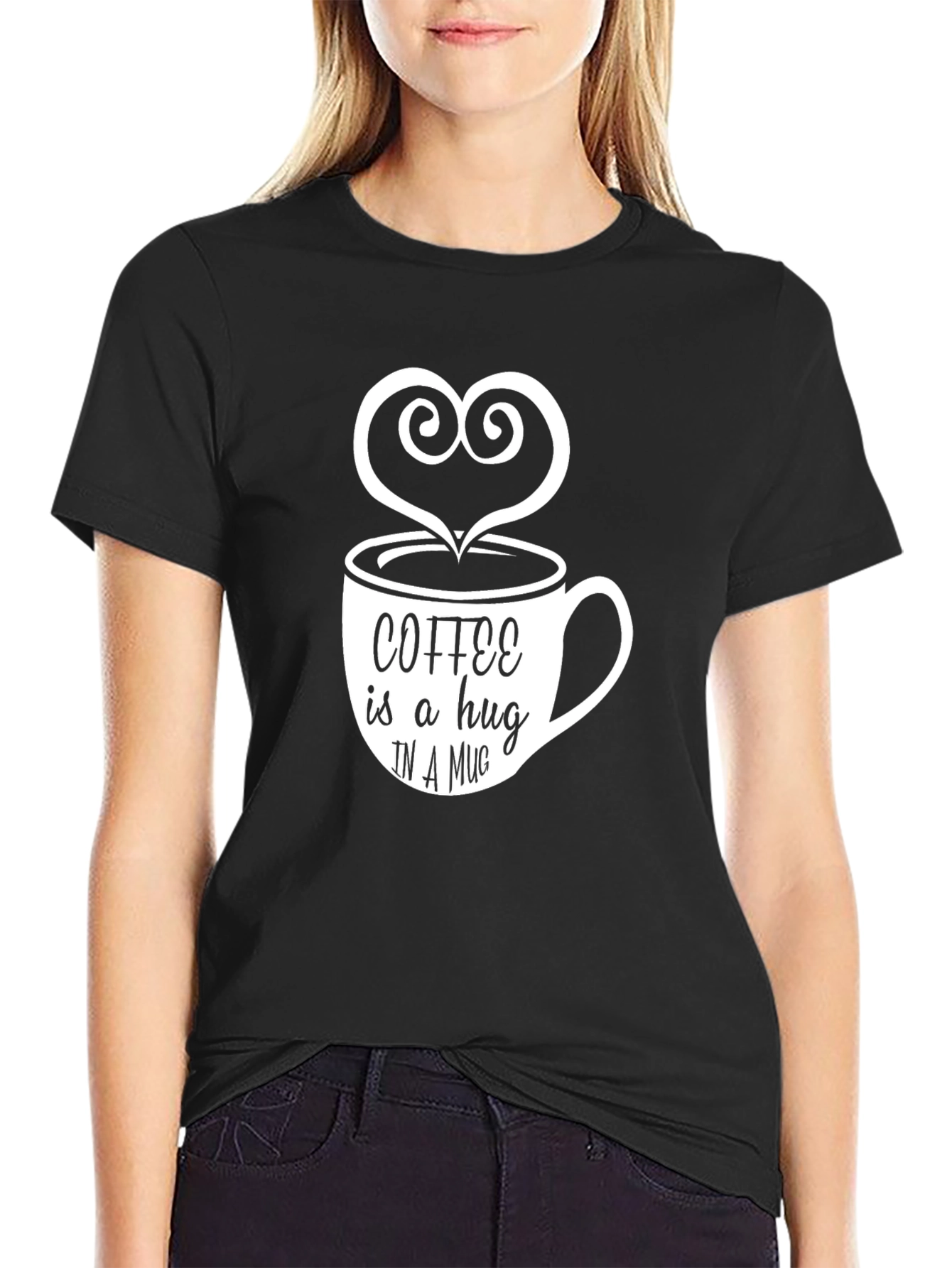 Coffee is a Hug T-Shirt - Unisex Black Tee