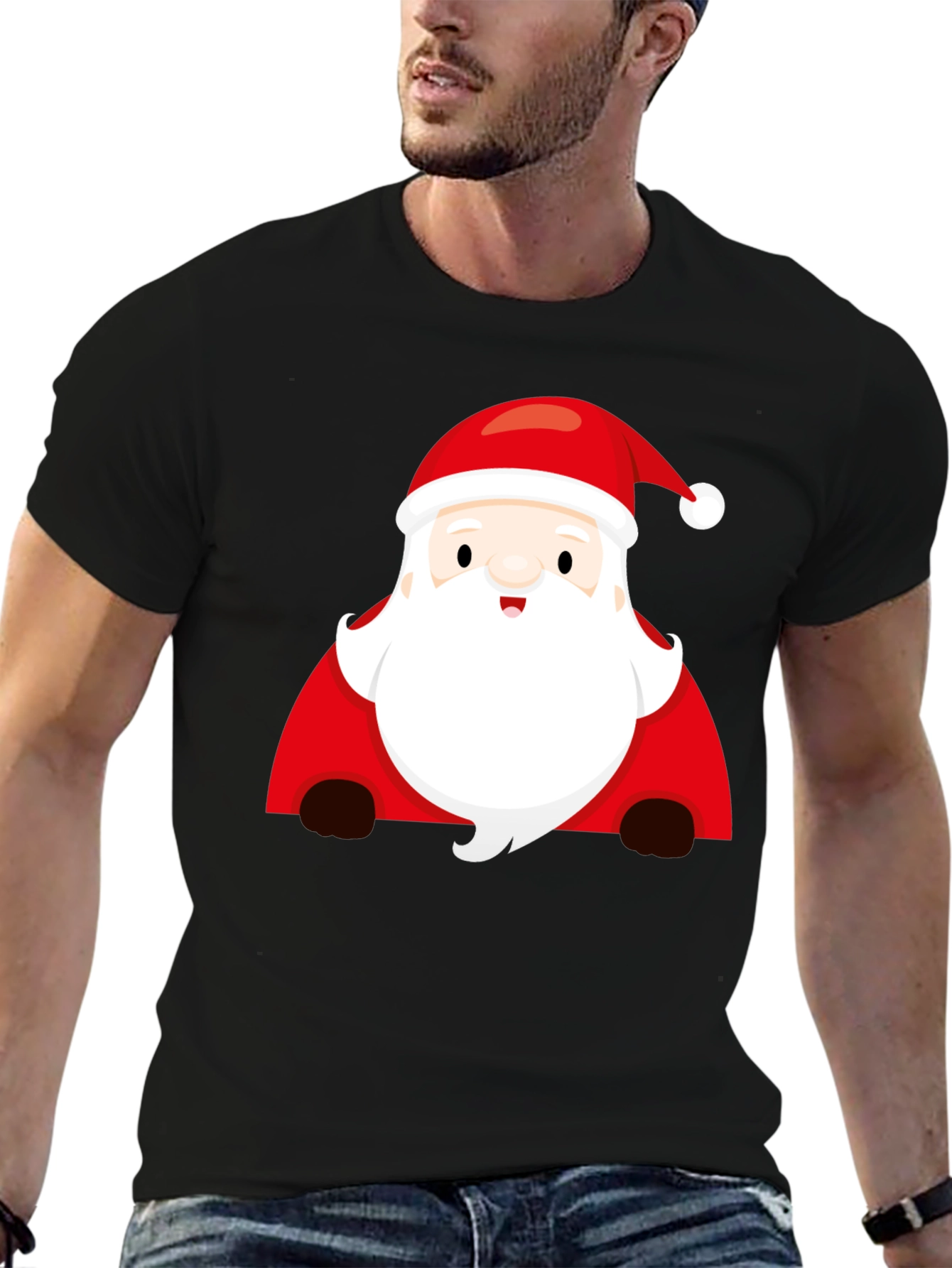 Santa Graphic Tee - Festive Christmas Shirt