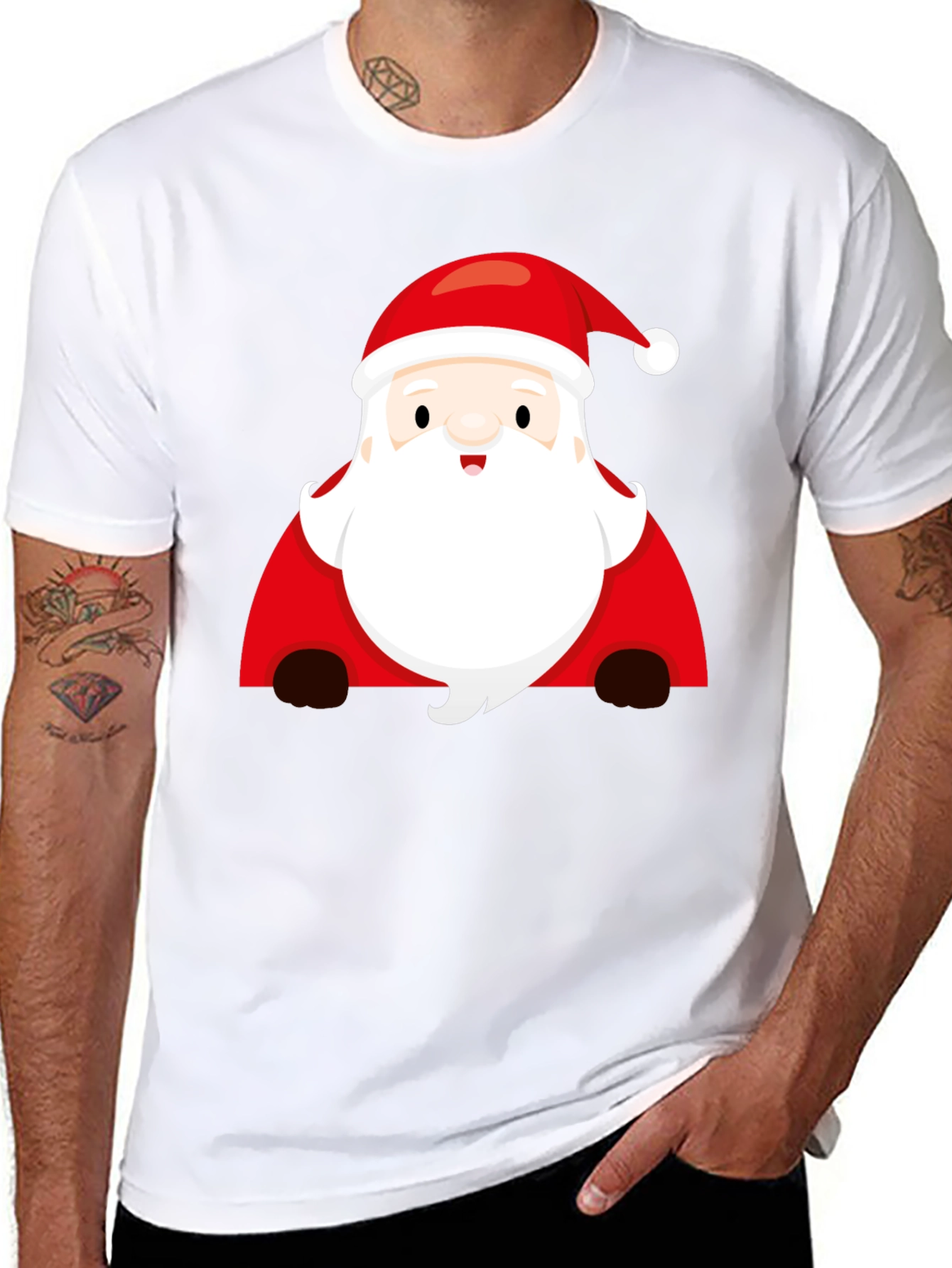 Santa Graphic Tee - Festive Christmas Shirt