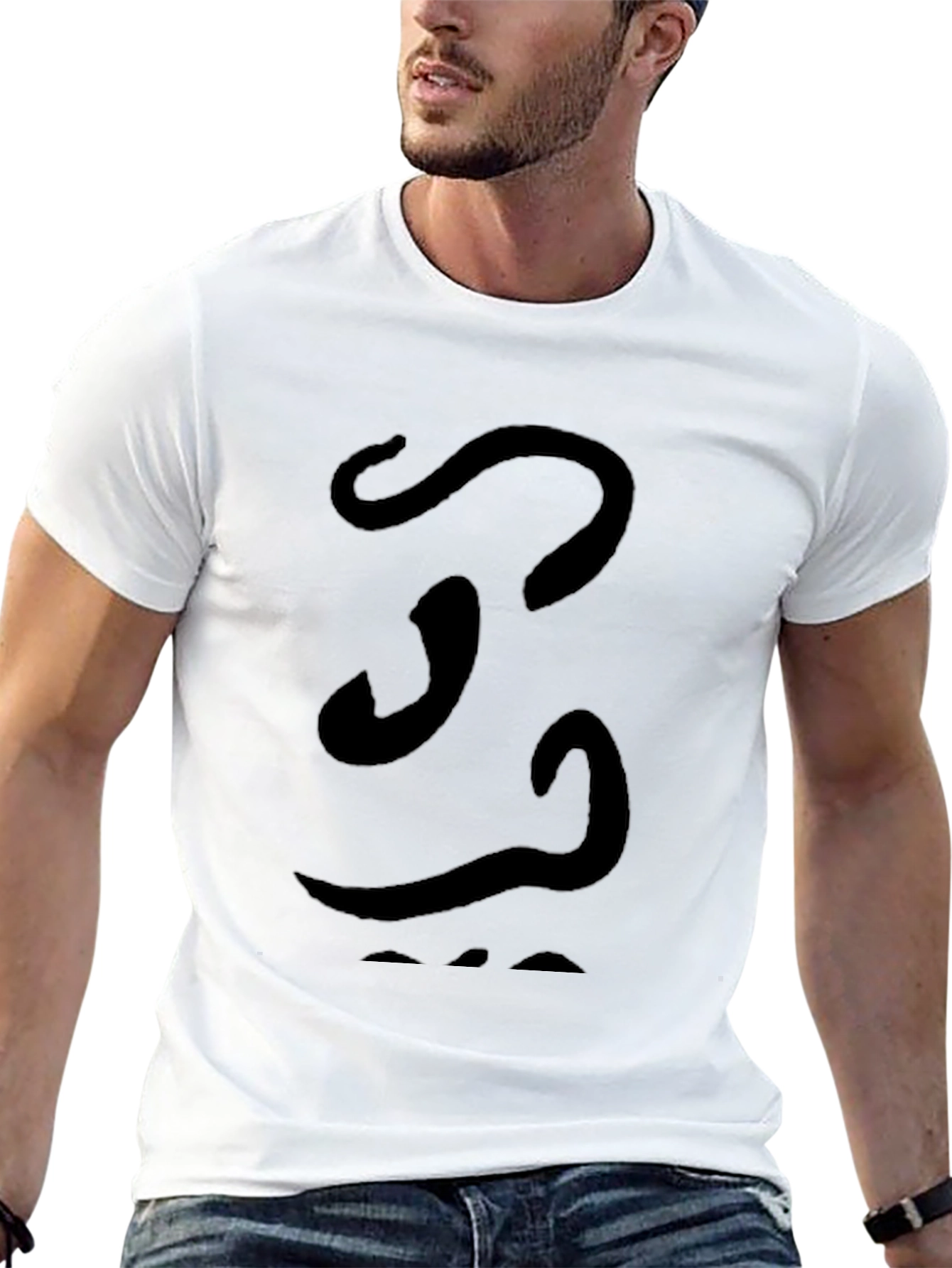 Abstract Graphic Tee - Black Soft Cotton Casual Shirt