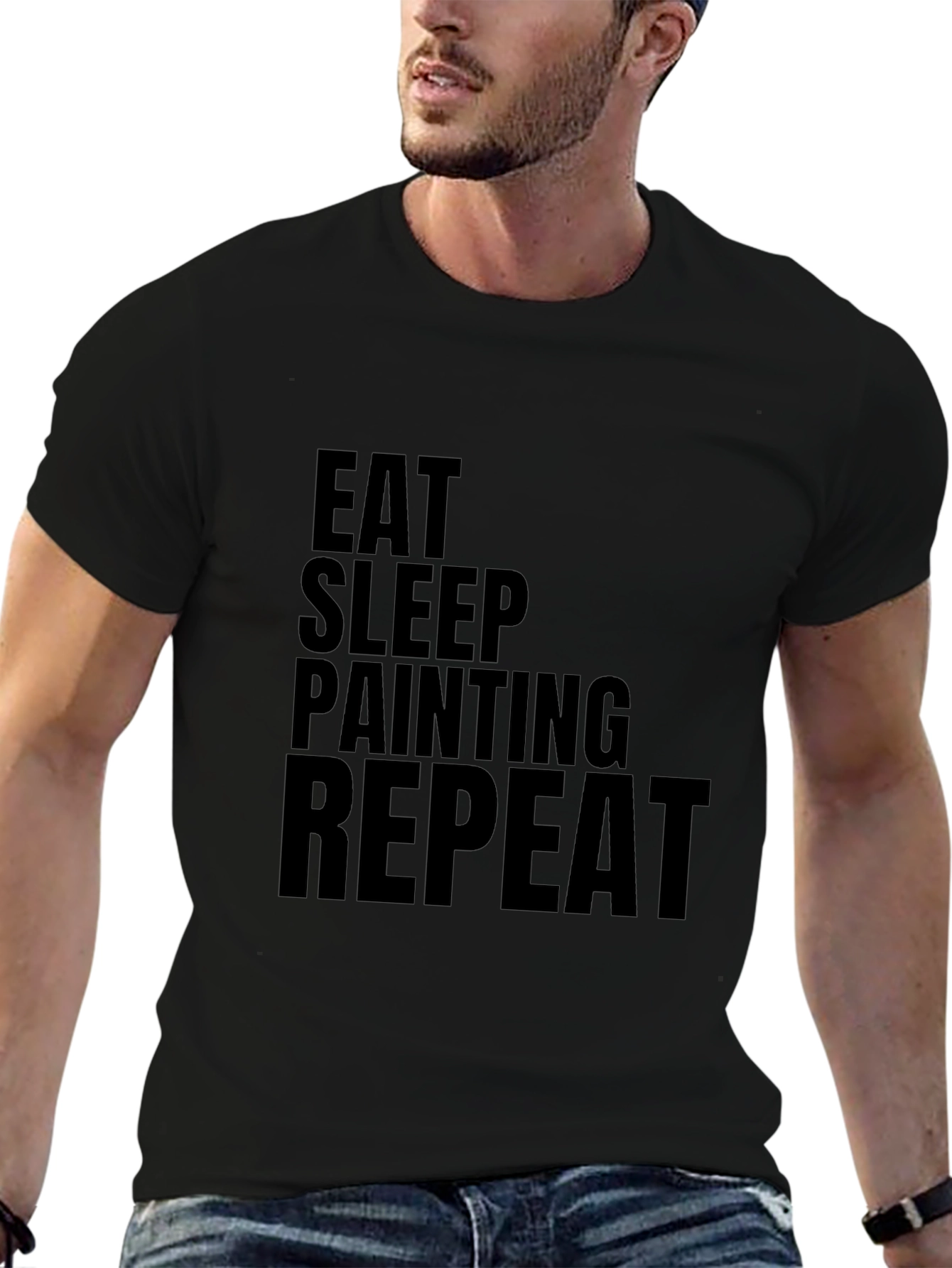 Eat Sleep Painting Repeat Black T-Shirt