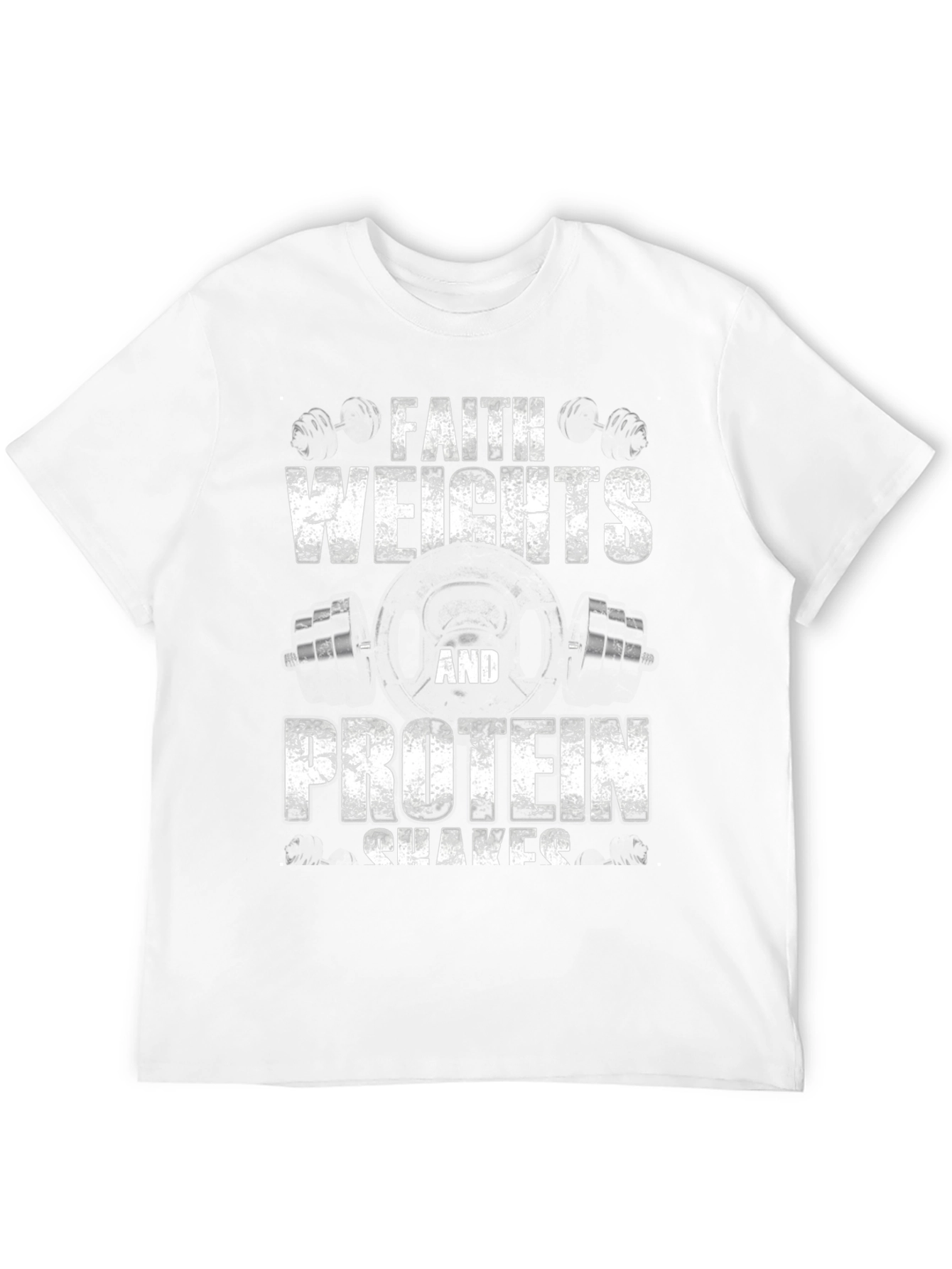 Faith Weights and Protein Shakes Graphic T-Shirt