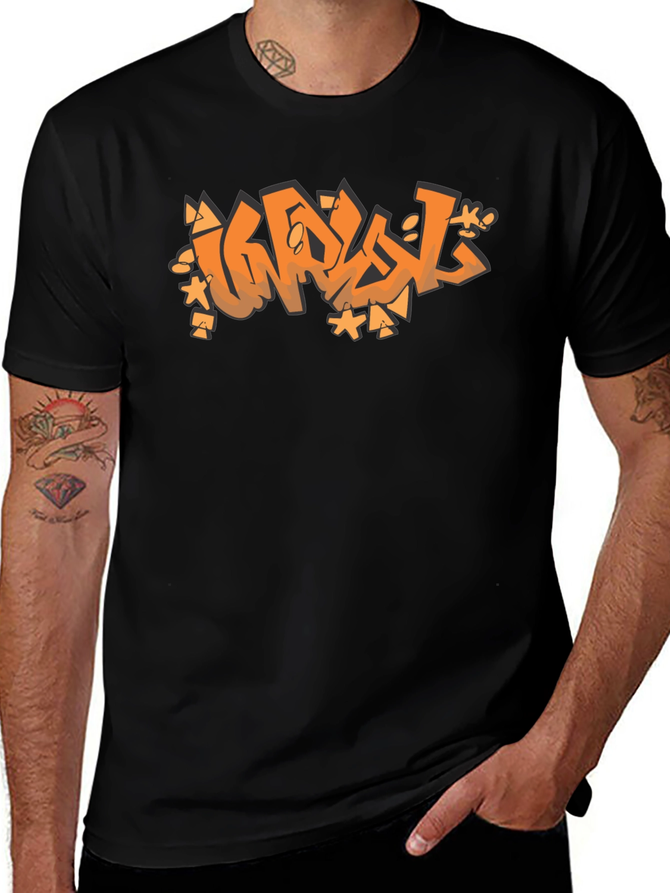 Graffiti Graphic Black T-Shirt