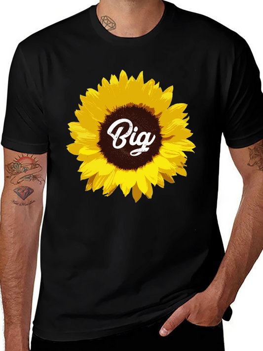 Sunflower Big Tee - Black Cotton T-Shirt
