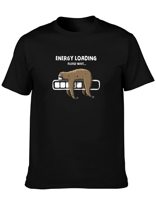 Energy Loading Sloth Graphic Tee - Lazy Day Comfort