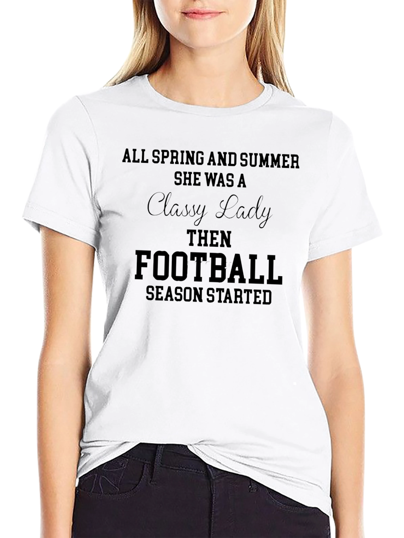 Classy Lady Football Season T-Shirt