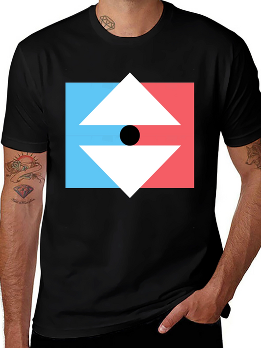Geometric Arrow Graphic Tee - Mens Black T-Shirt